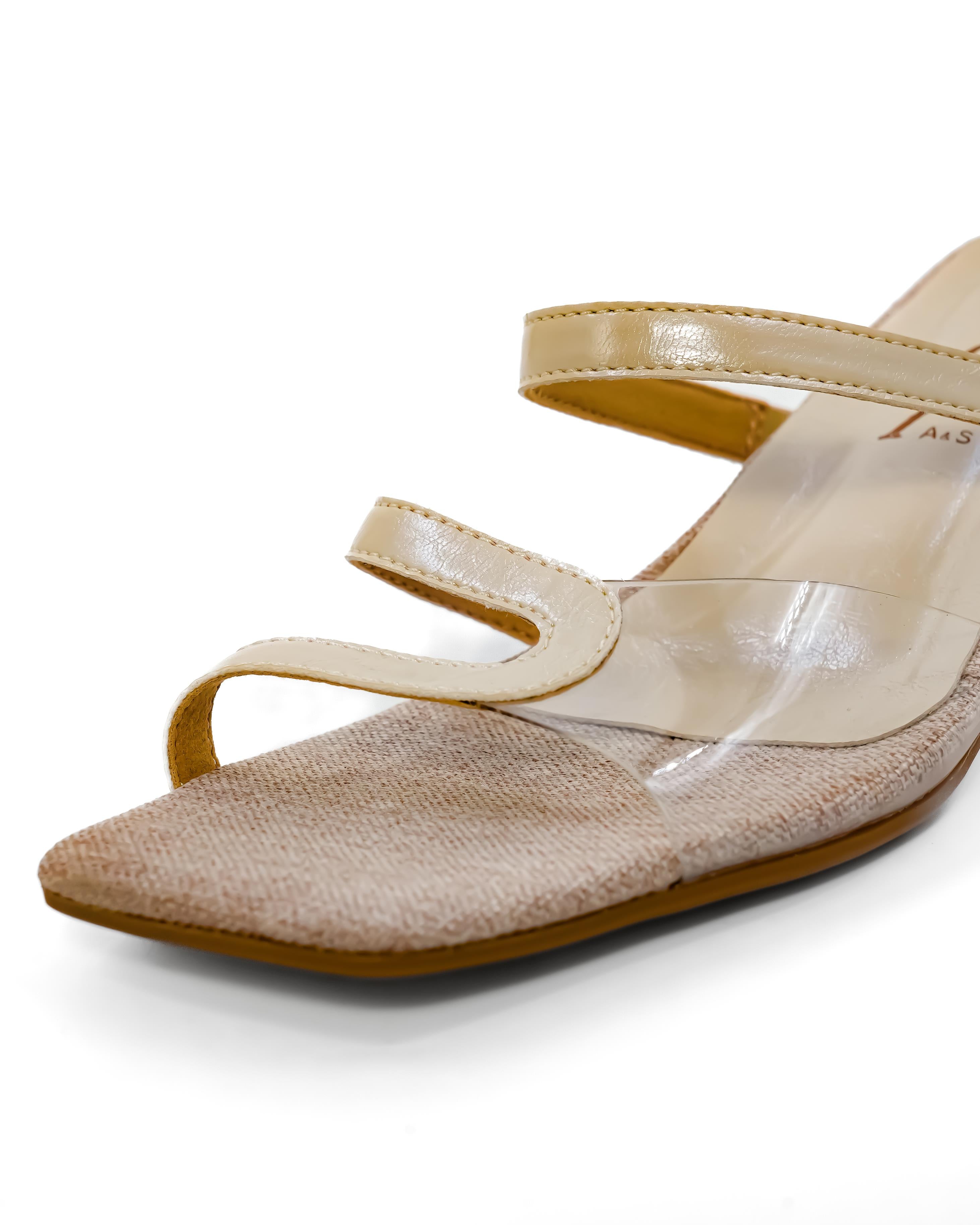 Twisted Strap Detail Vinyl Kitten Heel