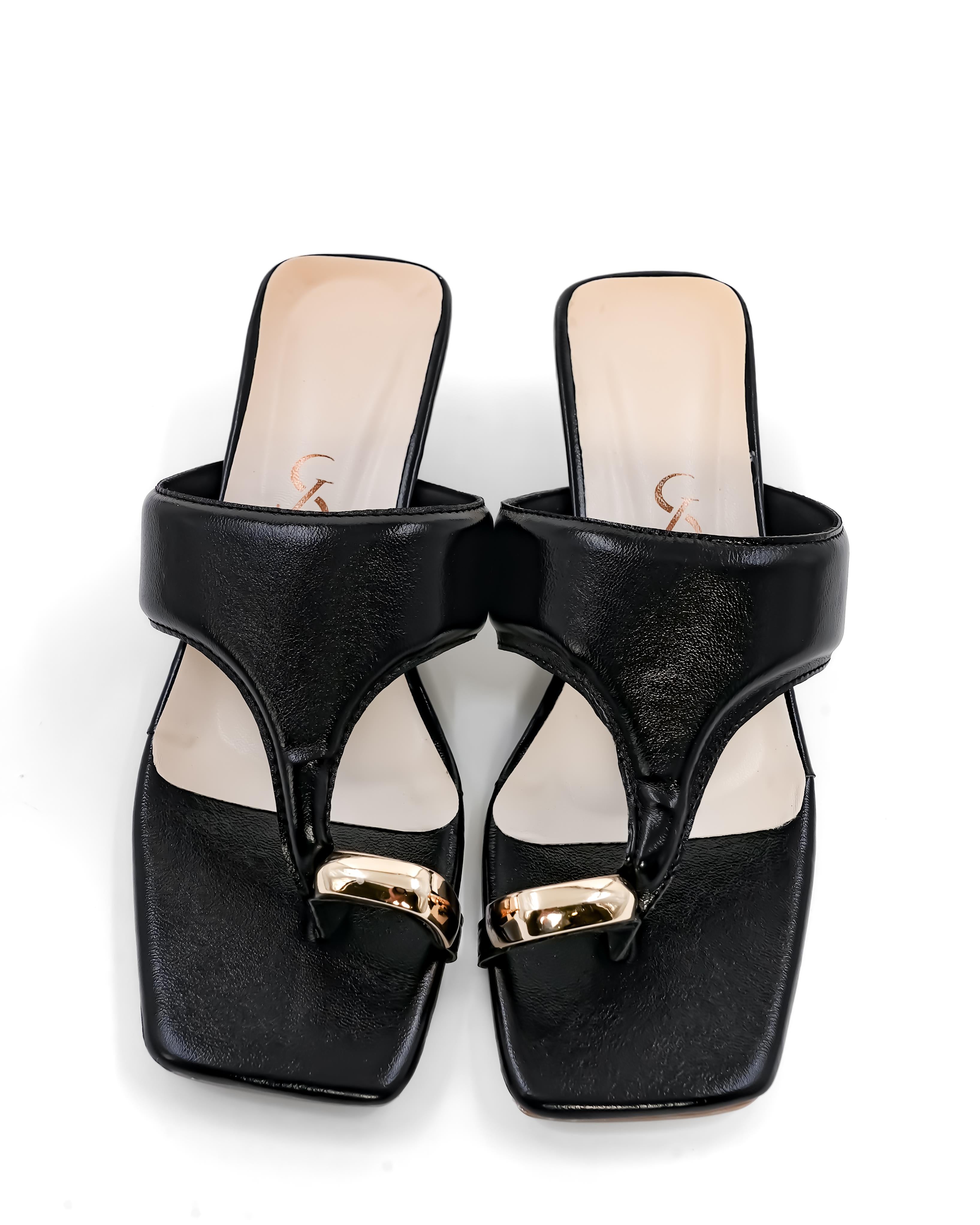 One Toe Detail Kitten Heel