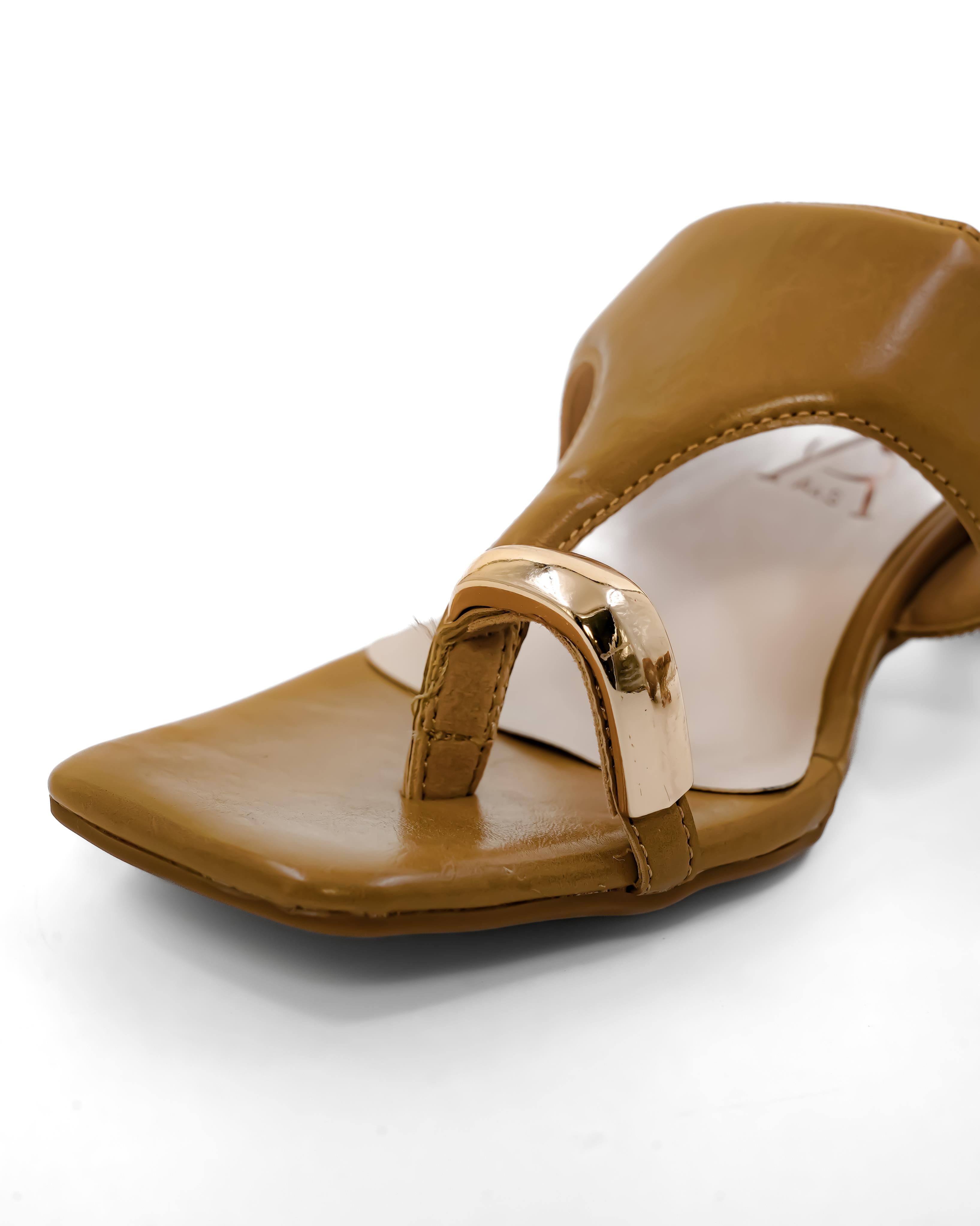 One Toe Detail Kitten Heel