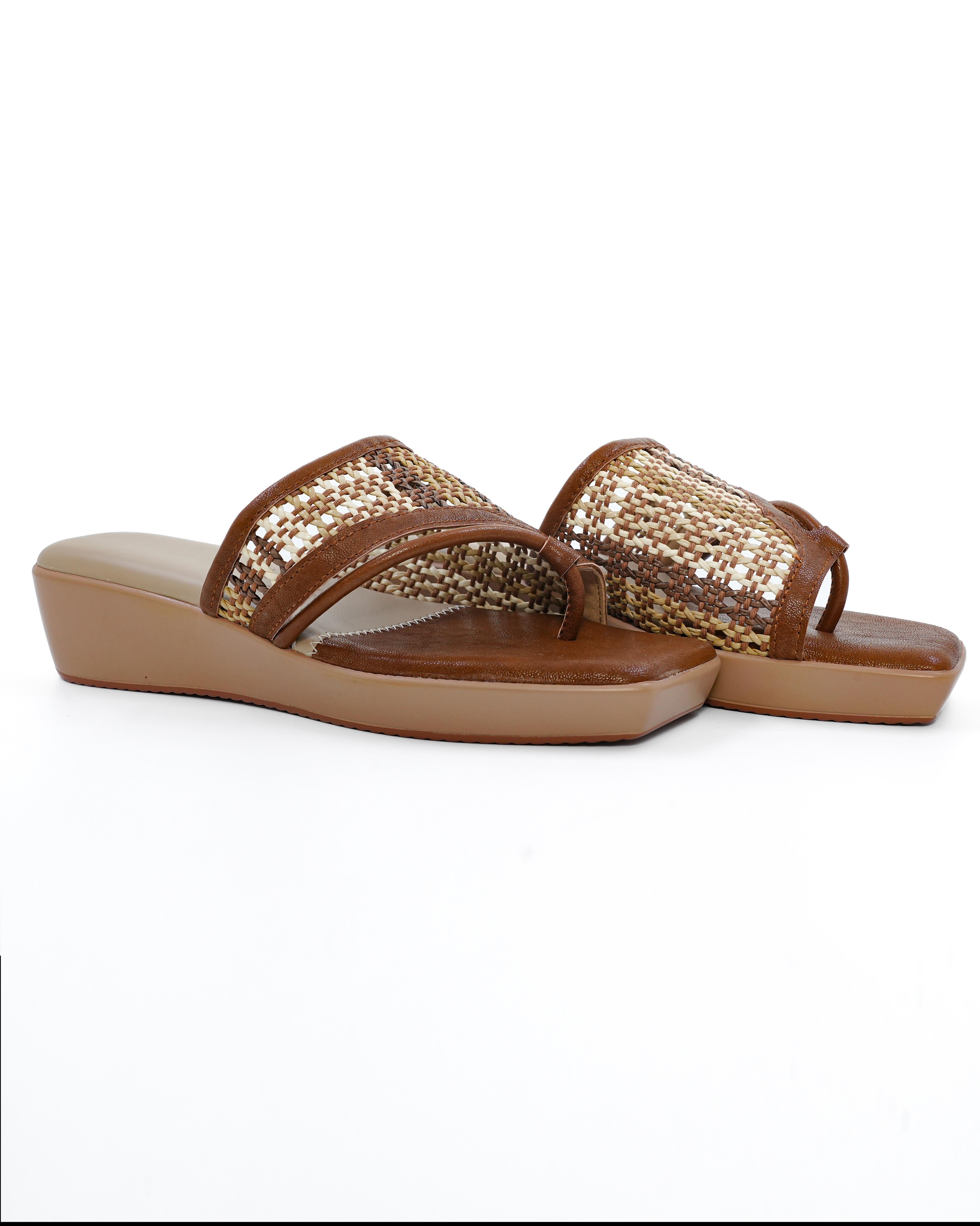 Woven Thread Detail Wedges