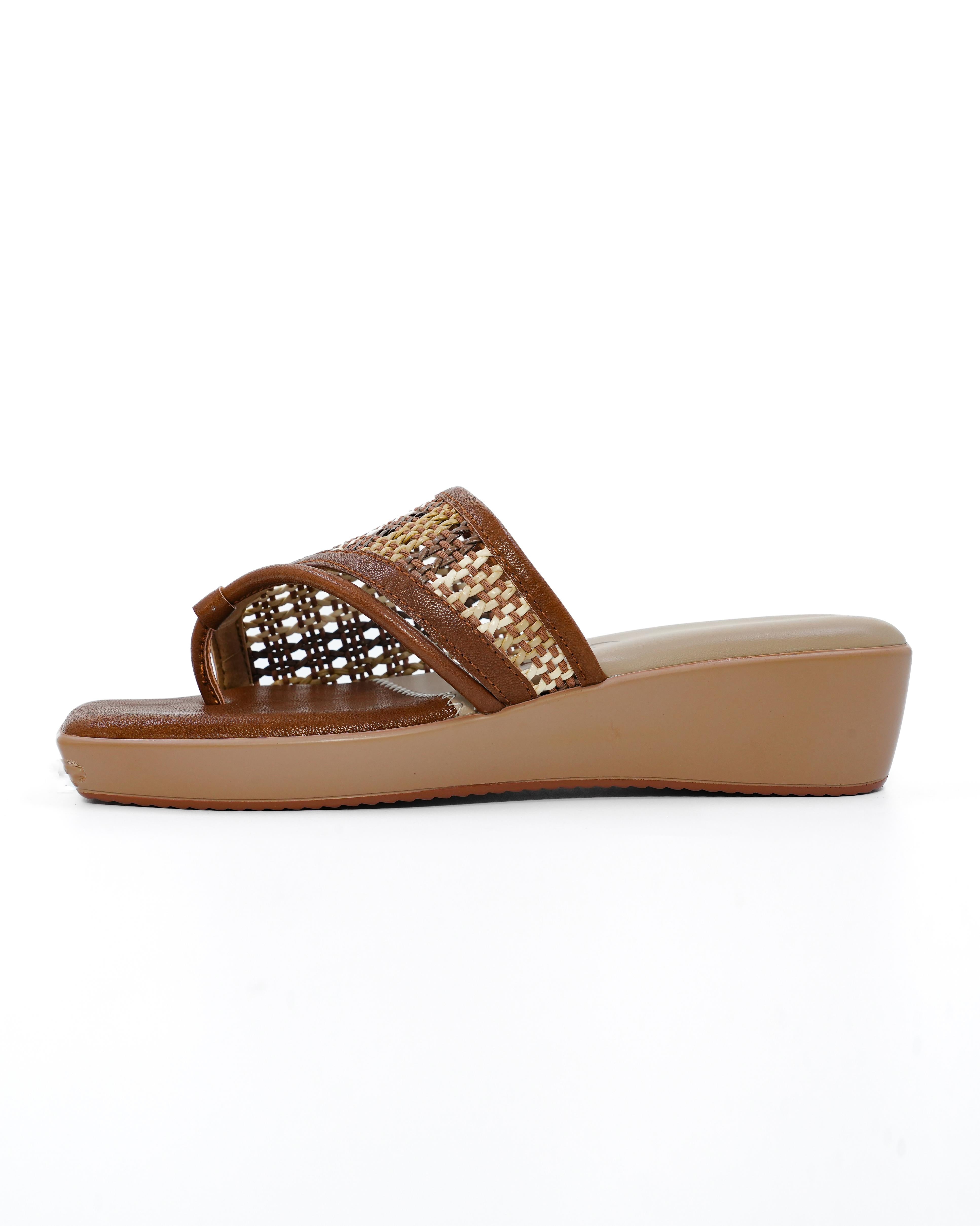 Woven Thread Detail Wedges