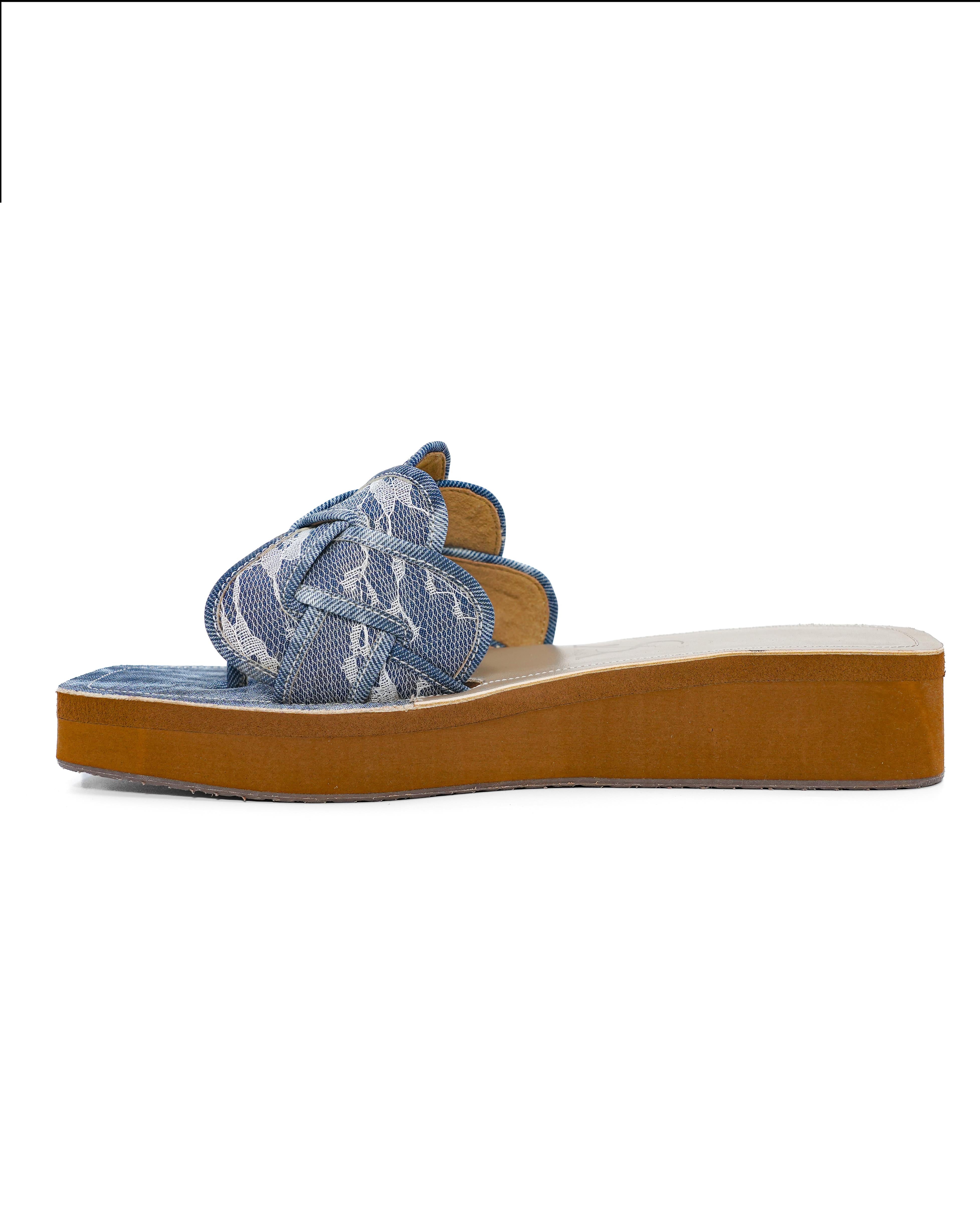 Printed Cross Strap Detail Wedges