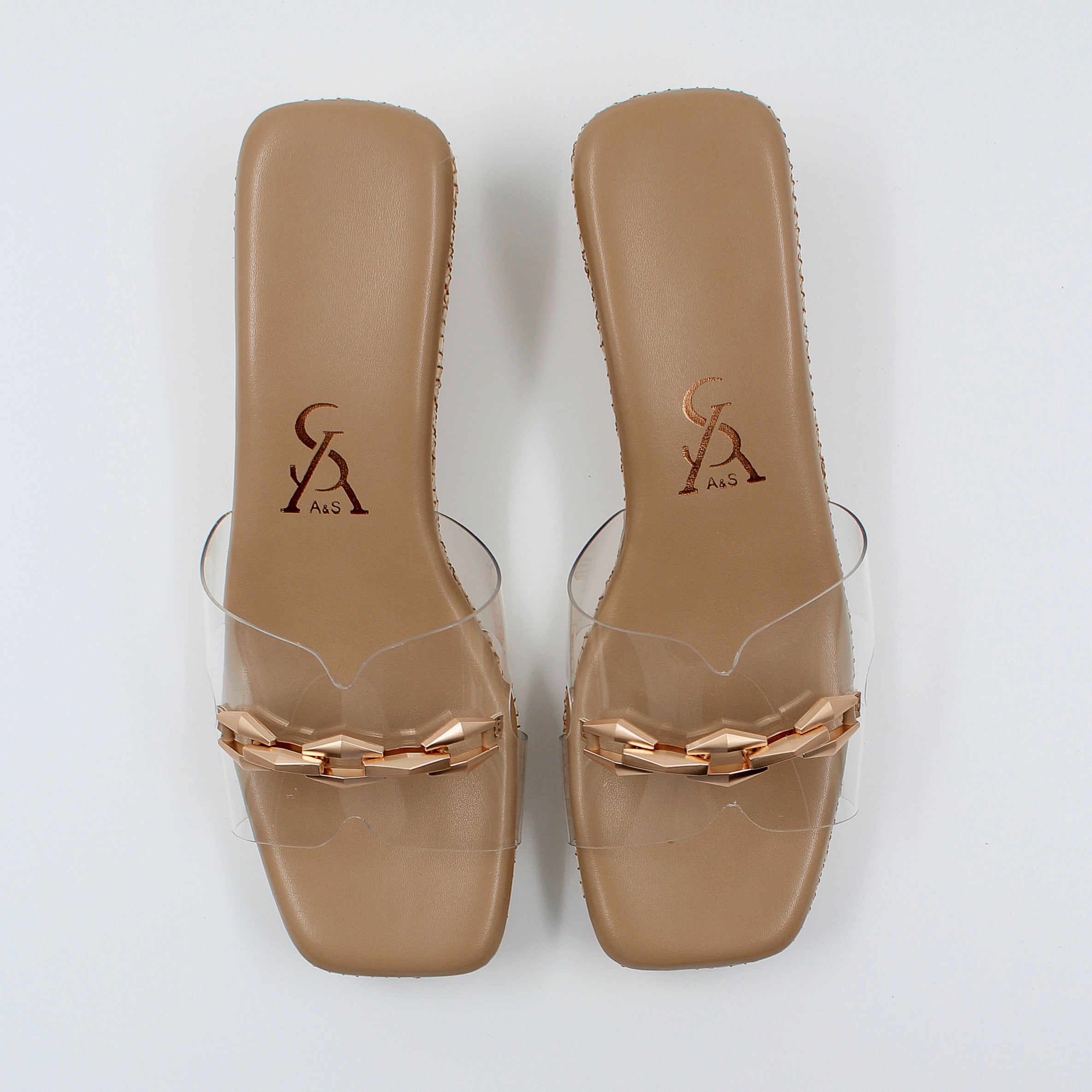 LOW JUTE WEDGE TRANSPARENT SLIDERS