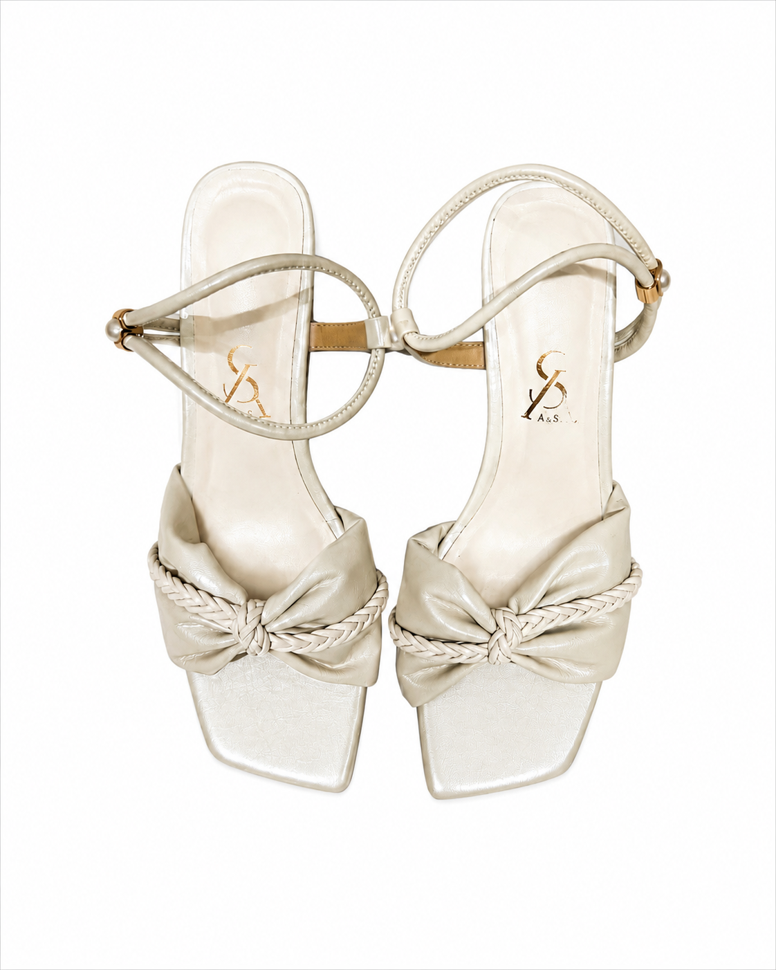 Braided strap detail kitten heels