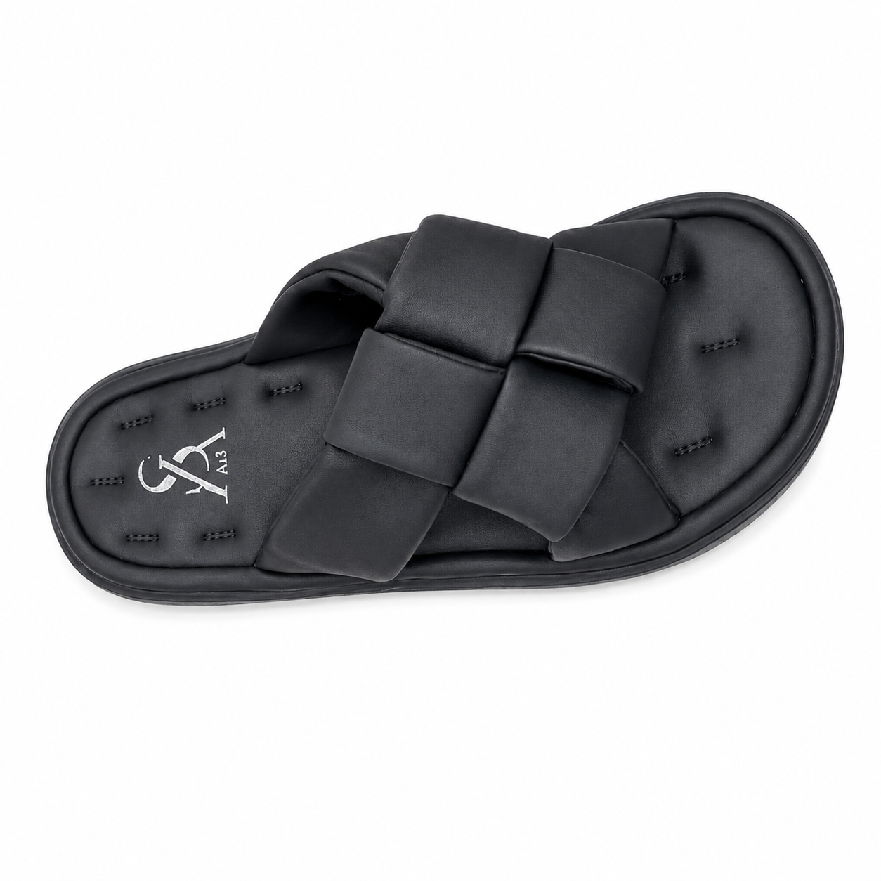 Pleated cushioned sandals
