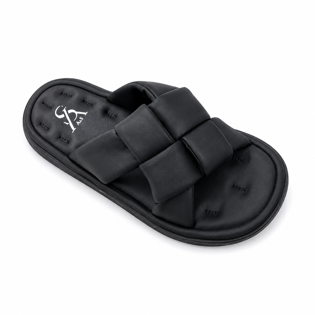Pleated cushioned sandals