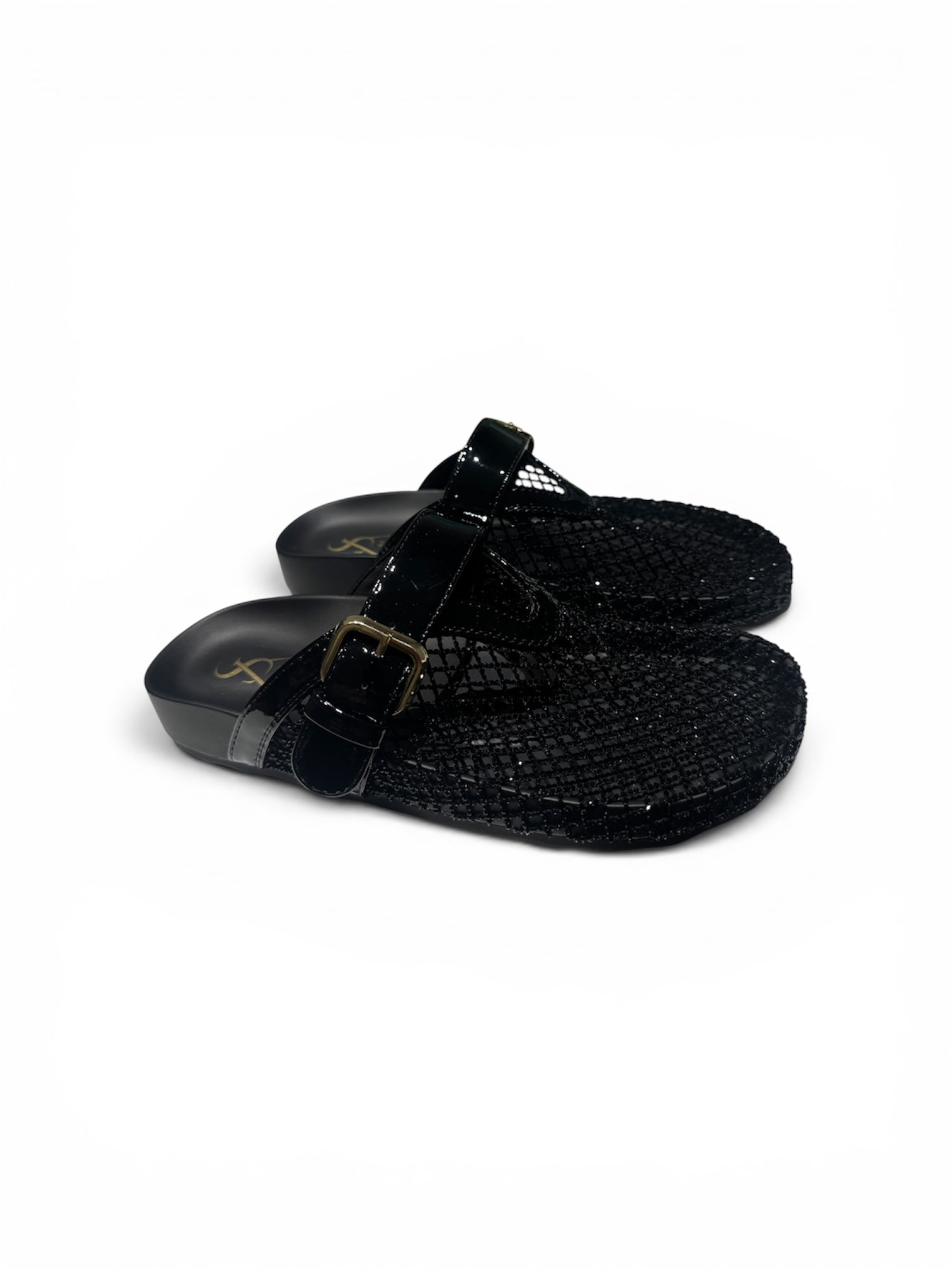Mesh studded clogs flats