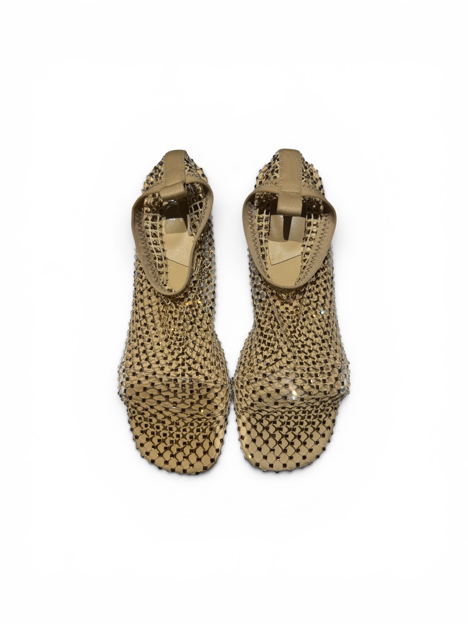 Mesh studded kitten heels