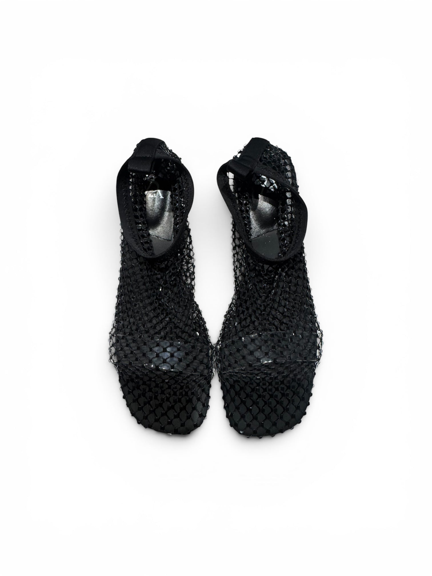 Mesh studded kitten heels