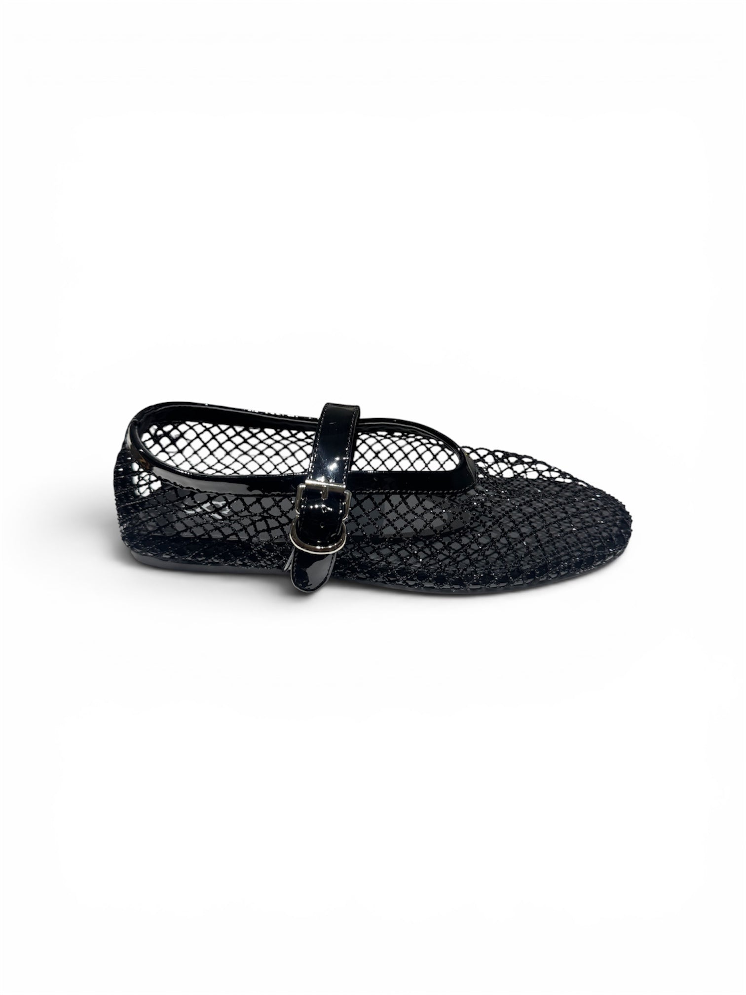 Mesh studded stap detail ballerinas