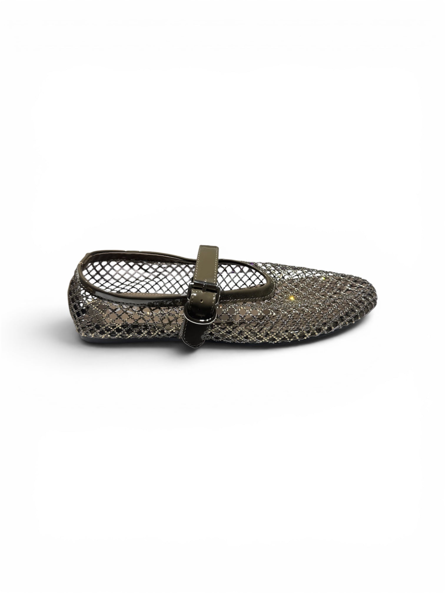 Mesh studded stap detail ballerinas