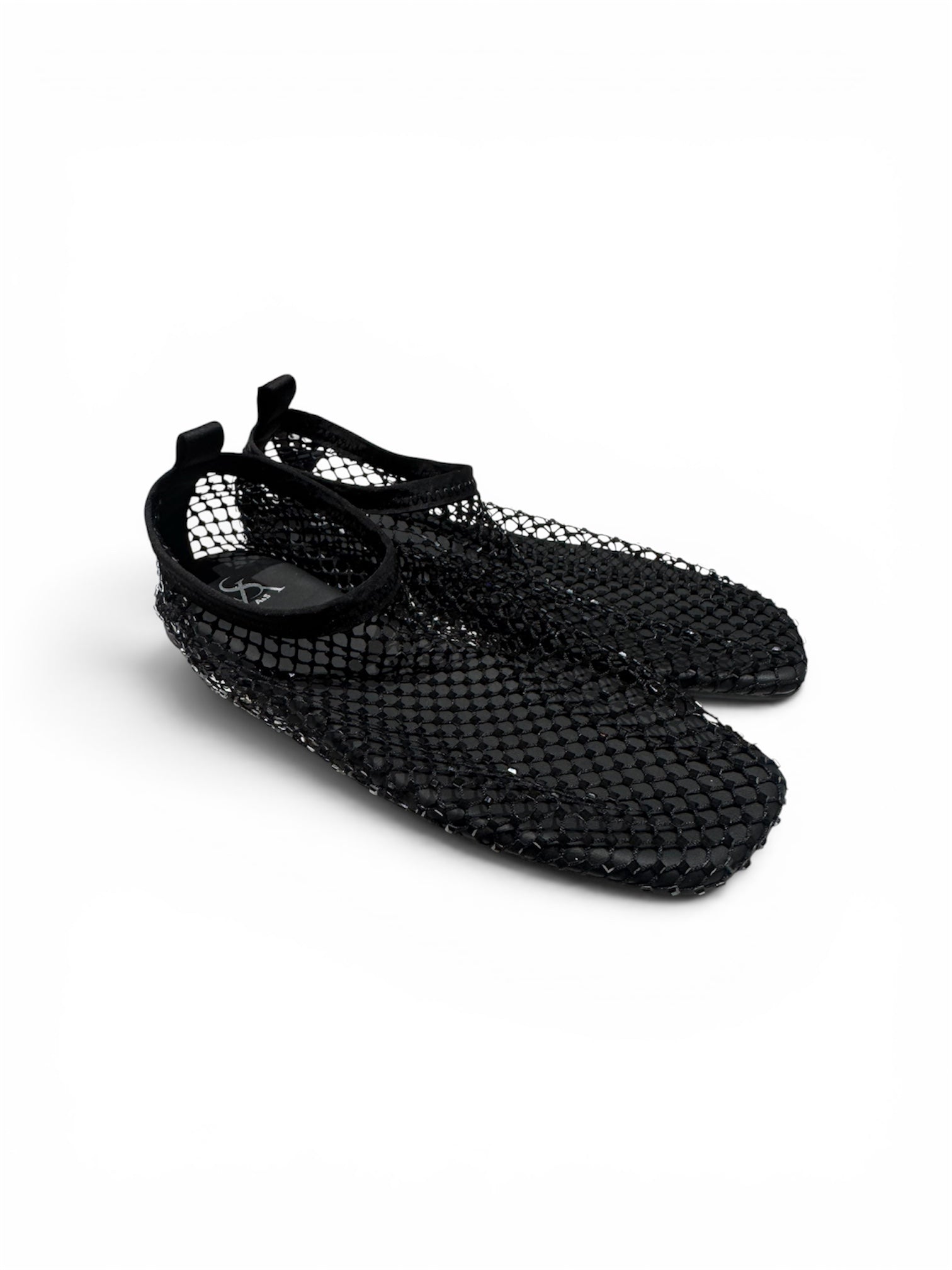 Mesh studded closed ballerinas