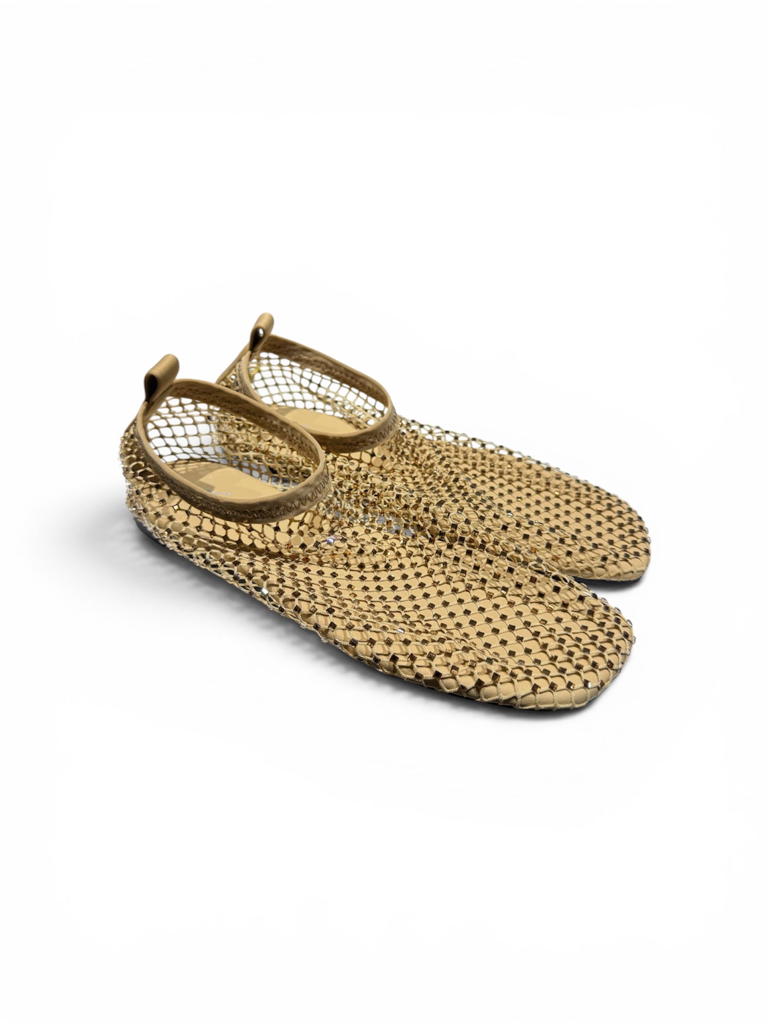 Mesh studded closed ballerinas
