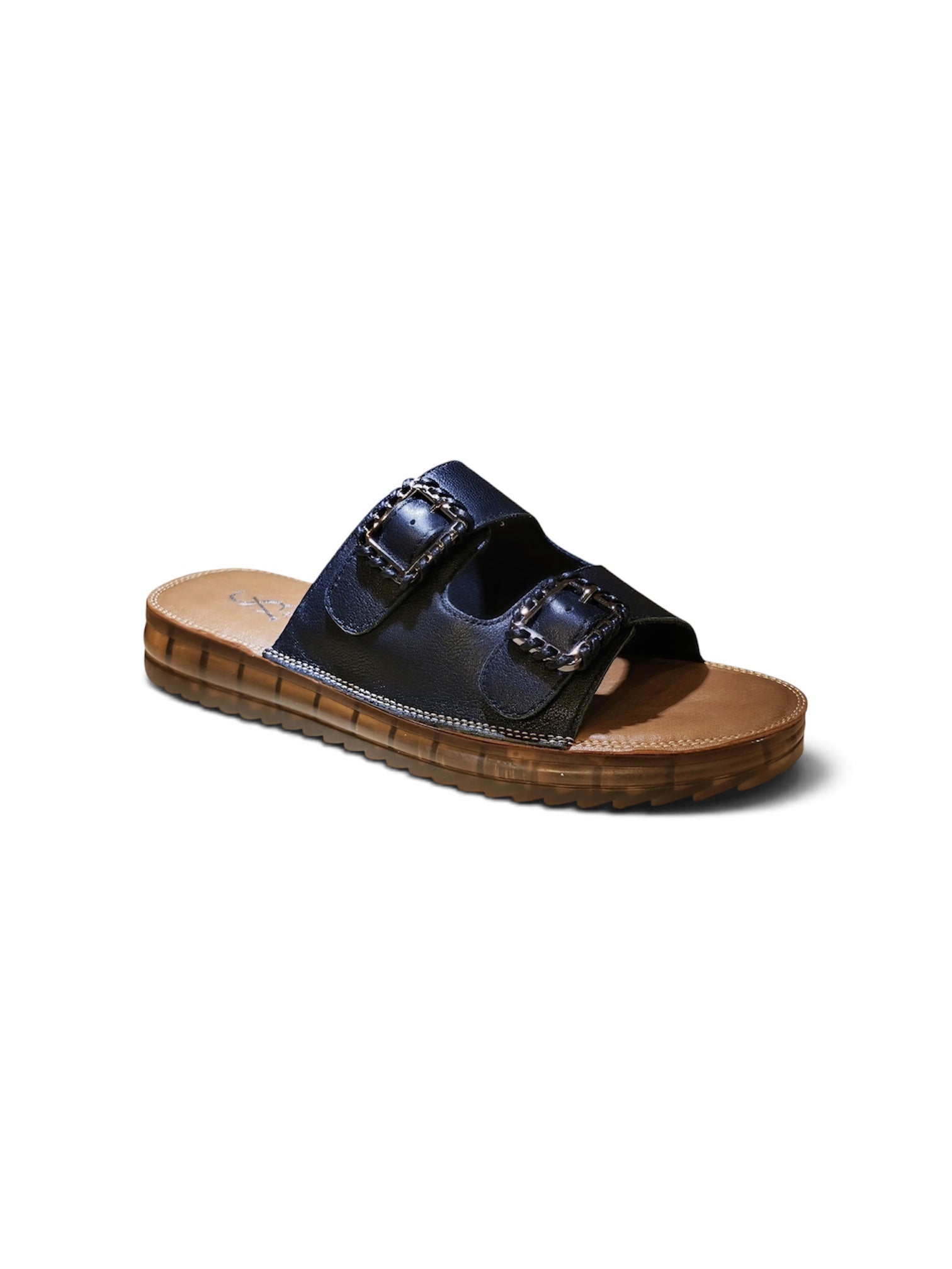 Double strap buckled cushioned flats