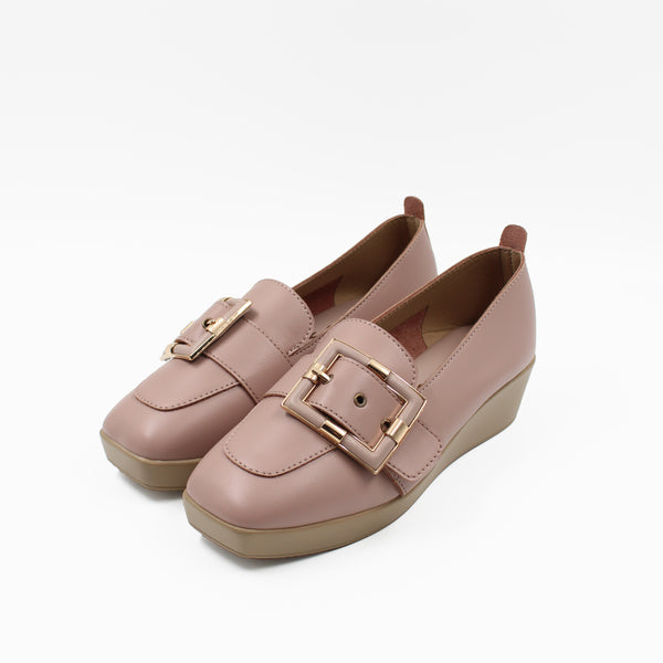 SIDE BUCKLE CUSHIONED LOAFERS
