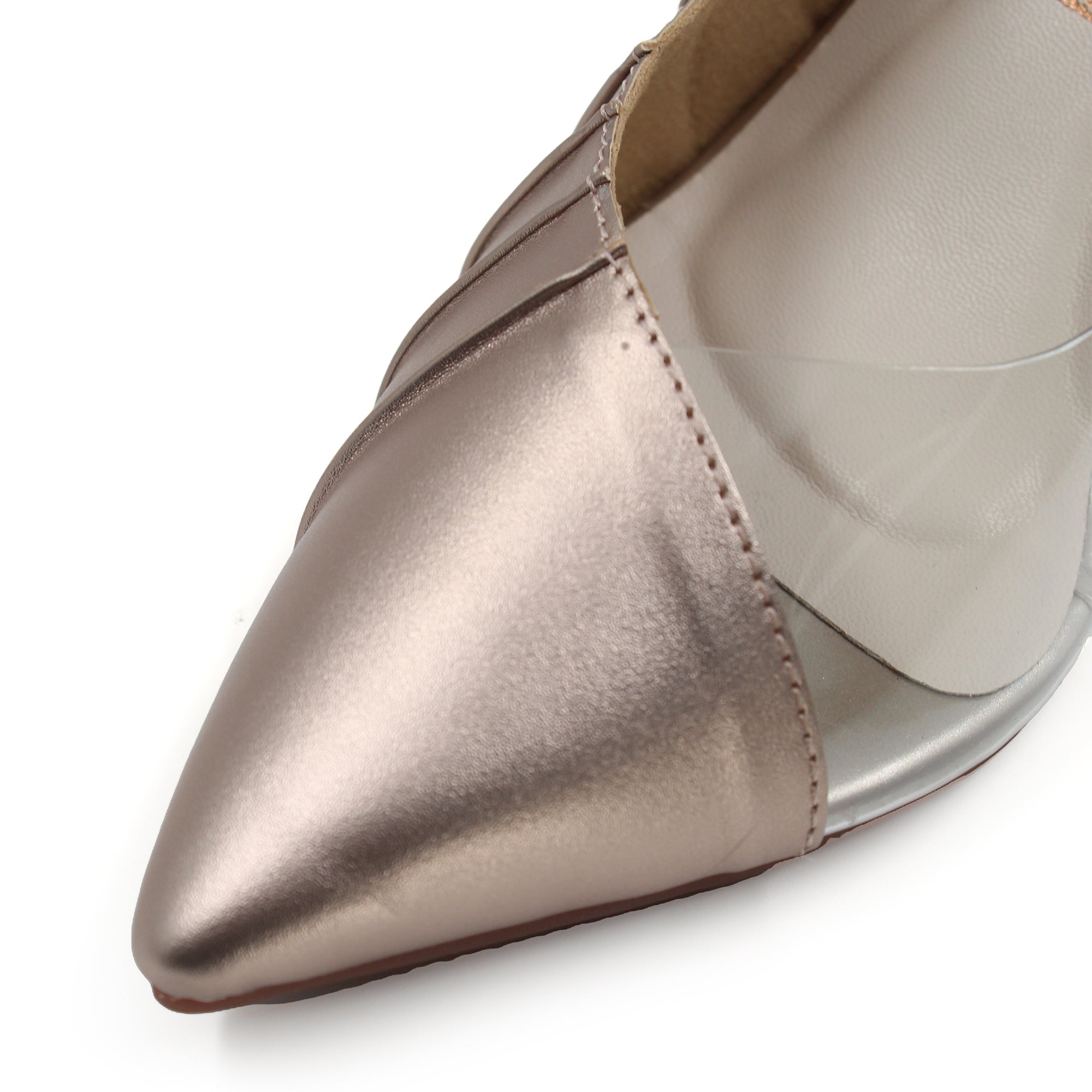 Crinkled Transparent Block Heels