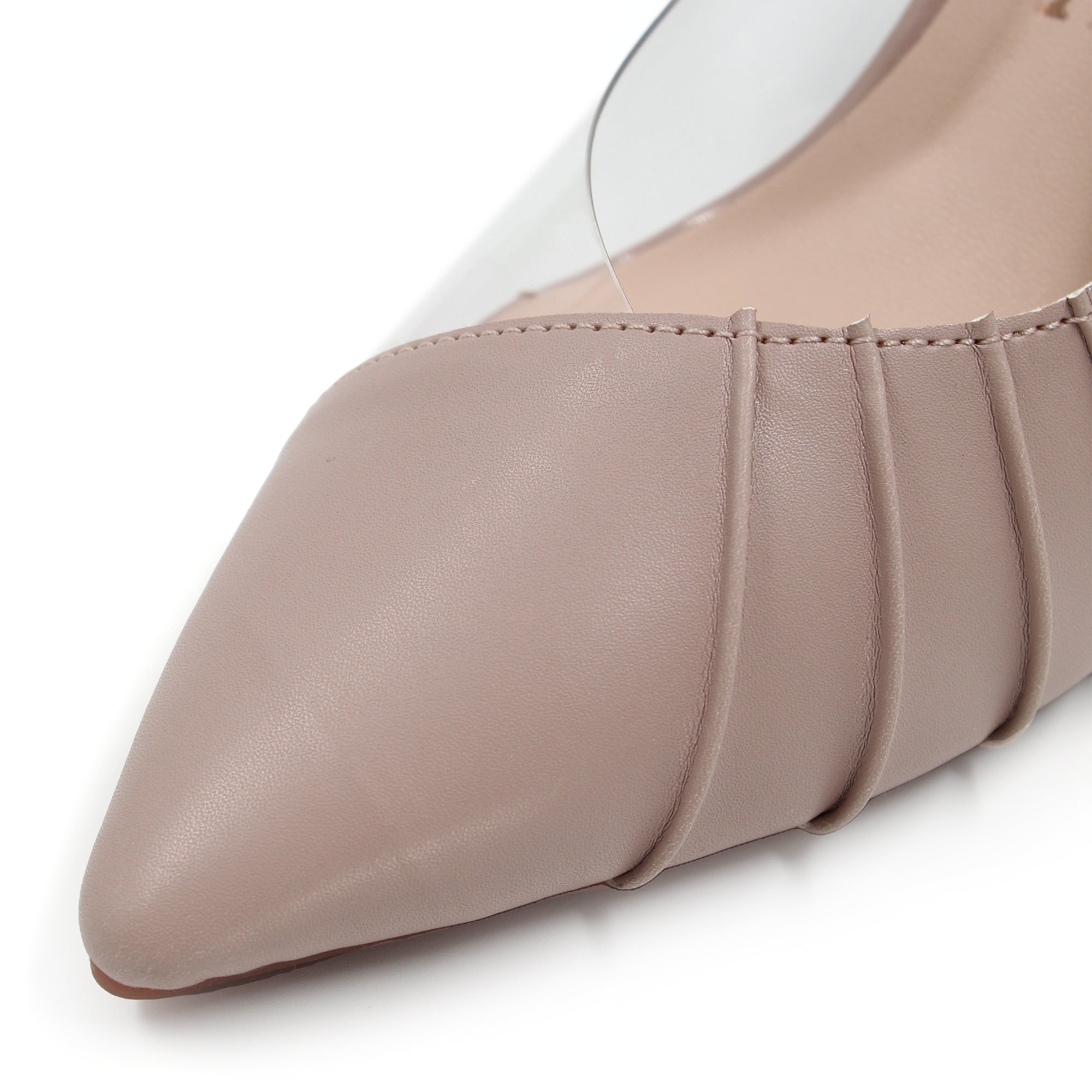 Crinkled Transparent Block Heels