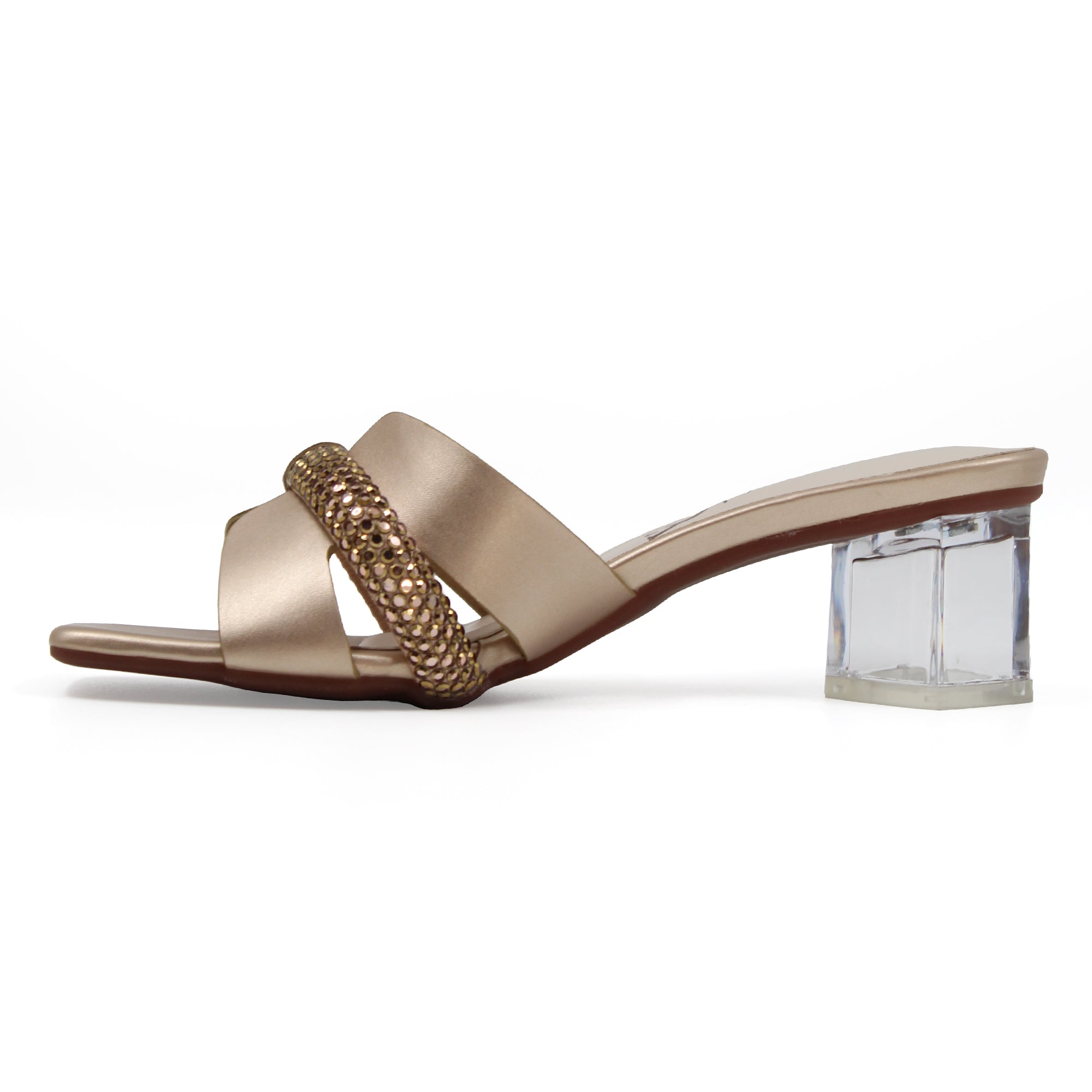Embellished Strap Detail Block Heels