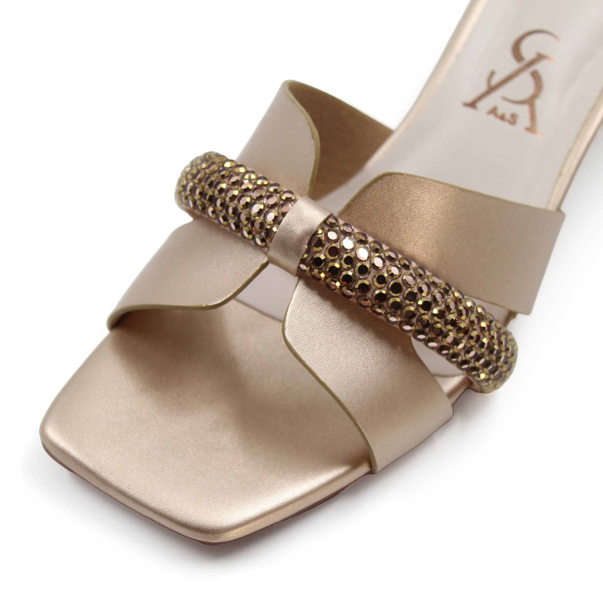 Embellished Strap Detail Block Heels