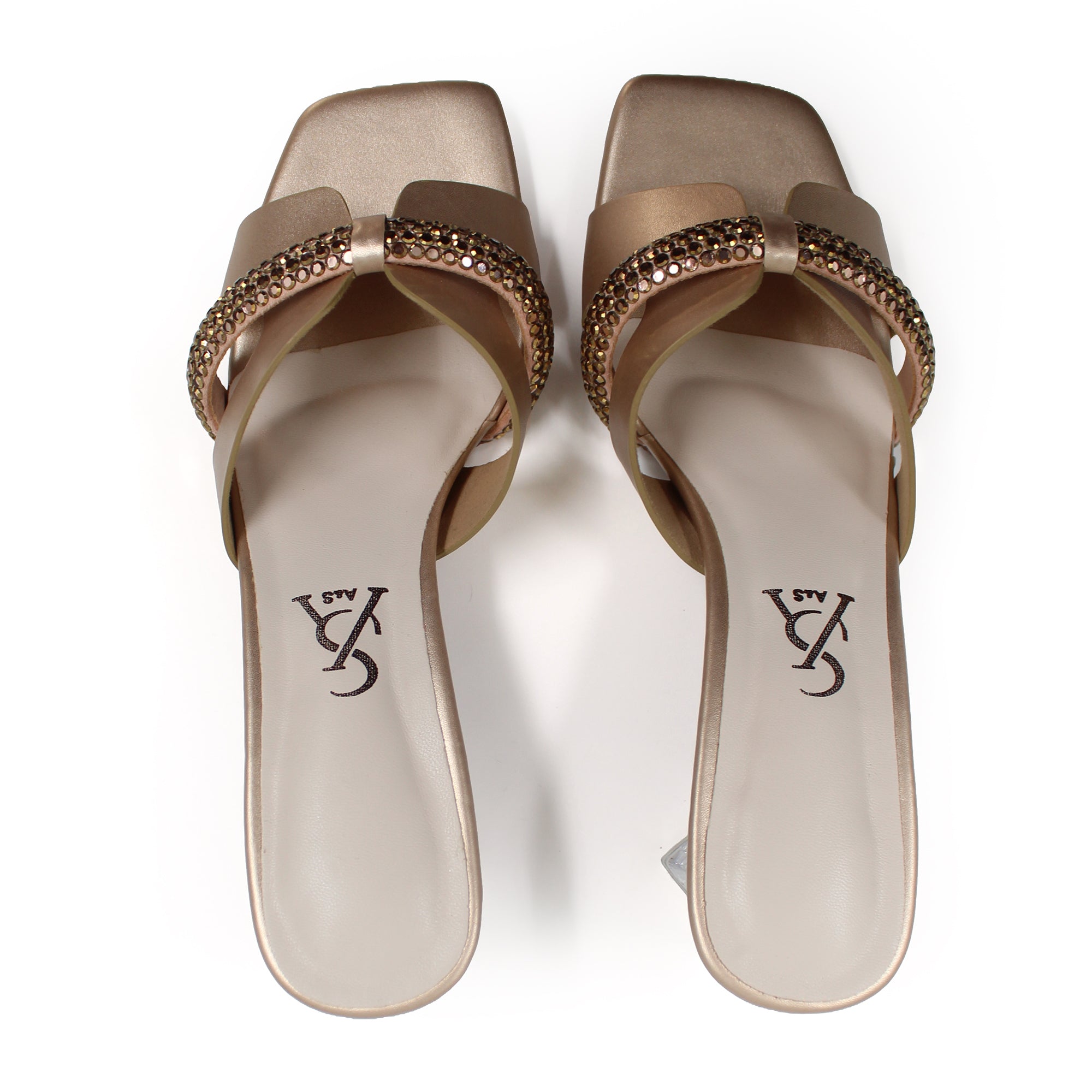 Embellished Strap Detail Block Heels