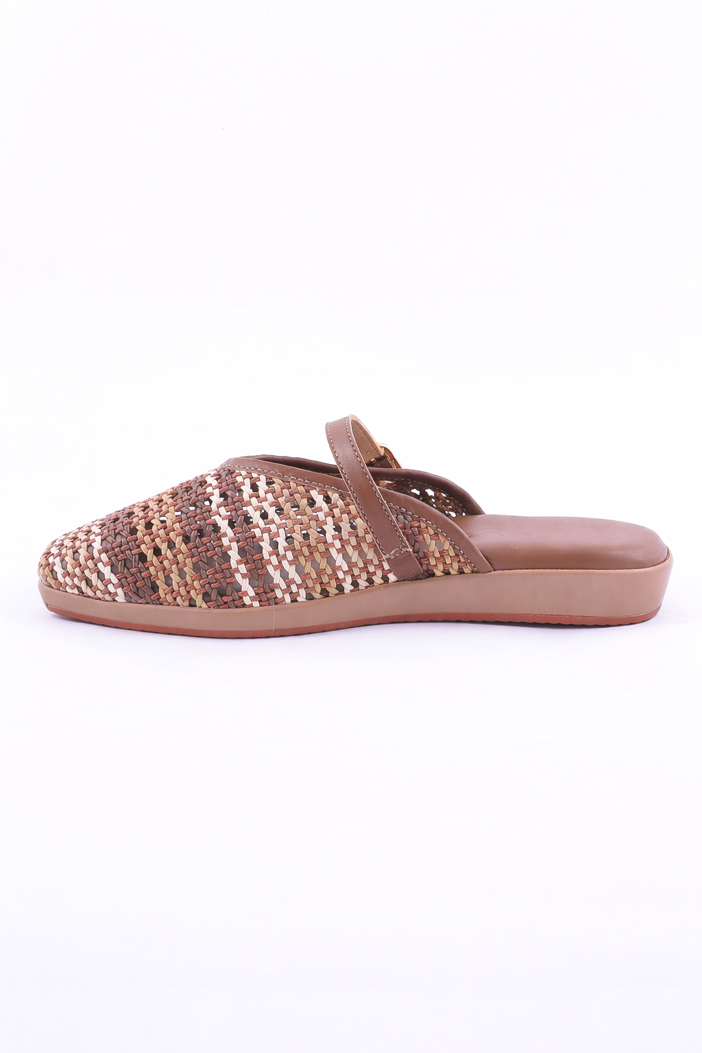 Textured weave mule flats