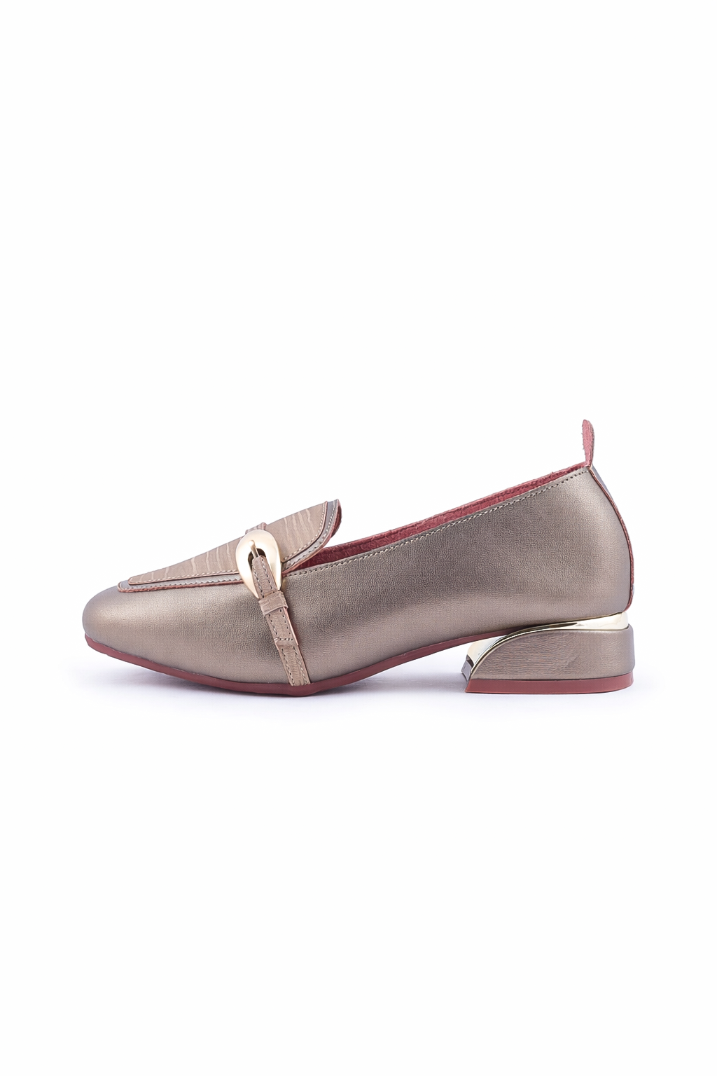 Sculpted Metal detail stap Ballerinas