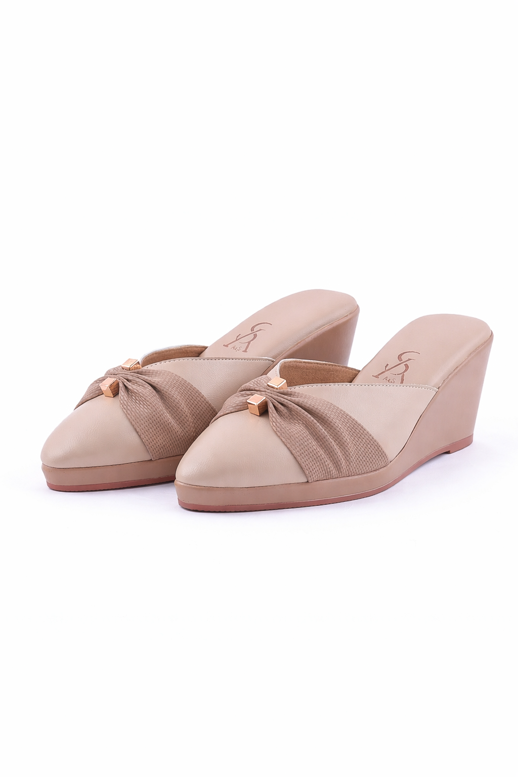 Pleated Detail High Platform Wedges