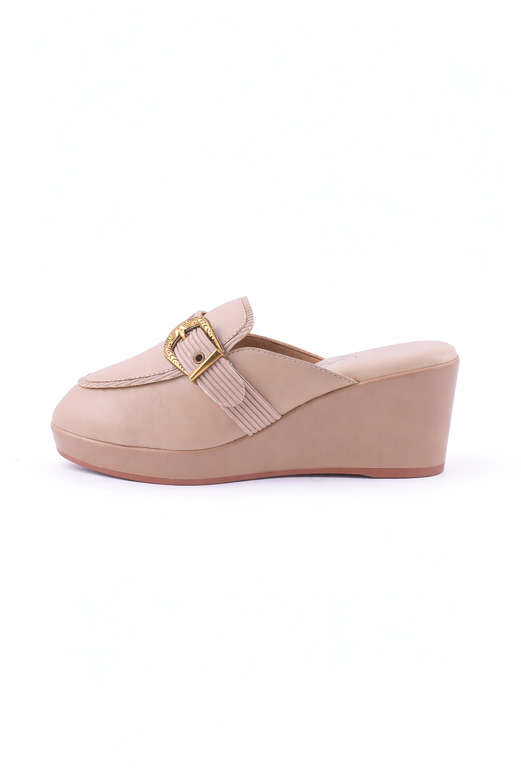 Antiqule buckle detail high platform mules