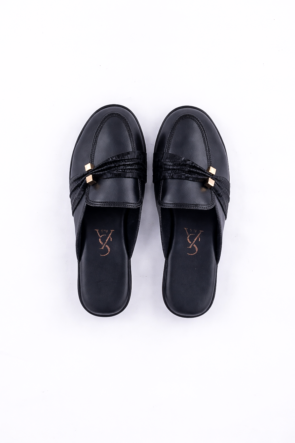 Pleated Detail strap Mules