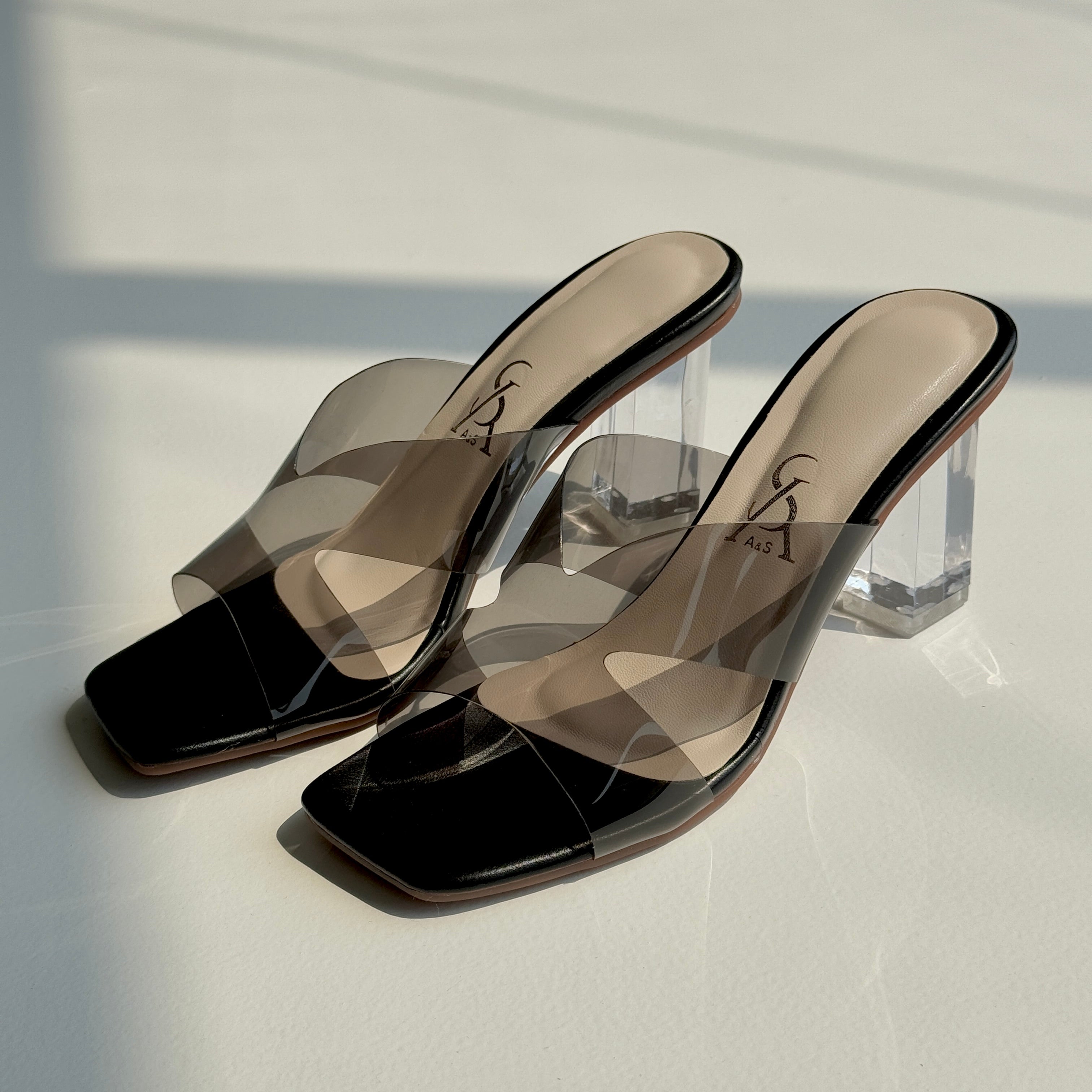 Cutout Strap High Block Heel