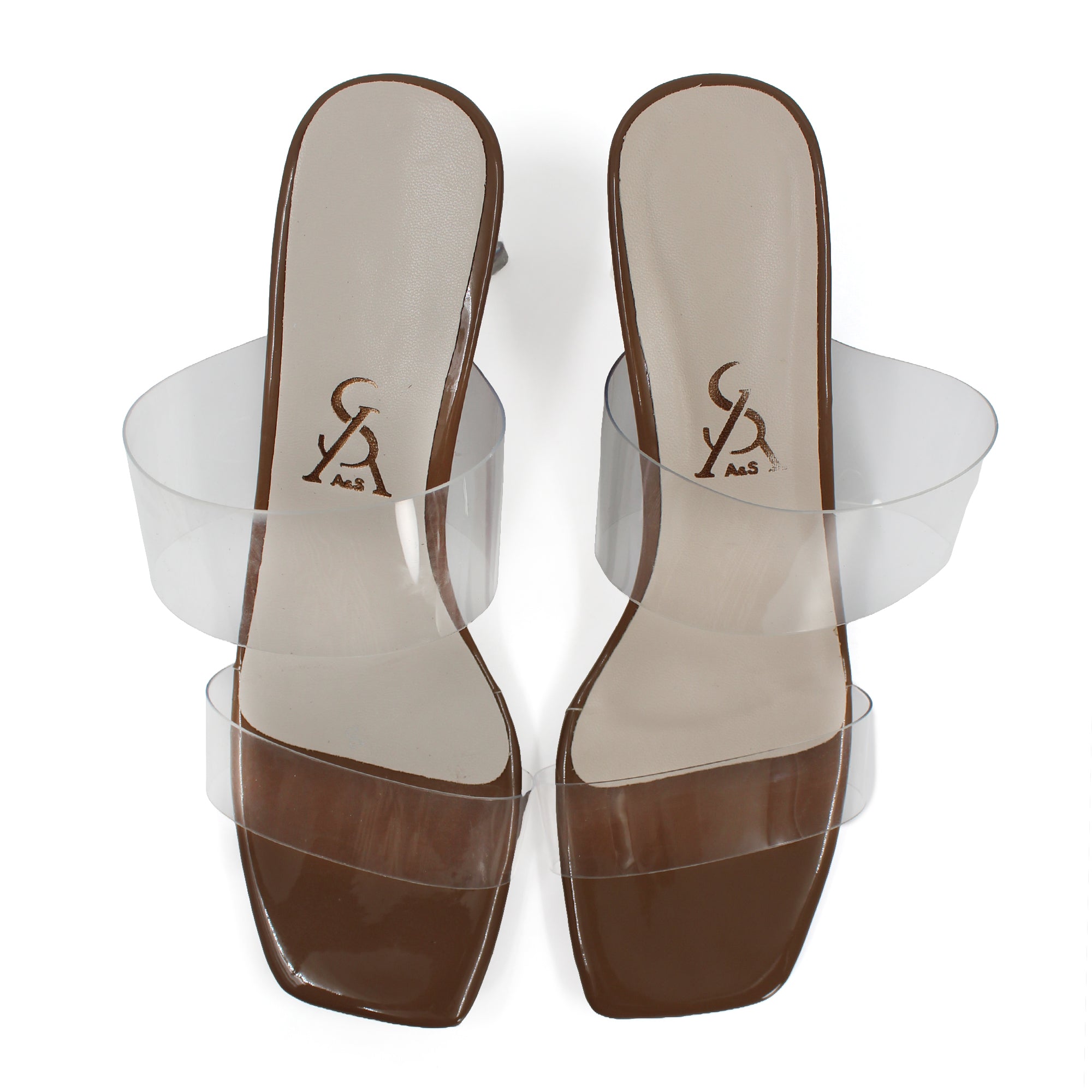 clear vinyl low heels