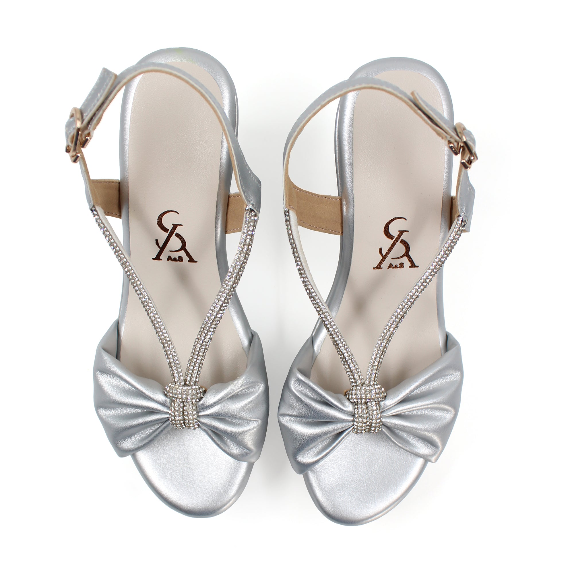 Twisted Detail Embellished Wedges