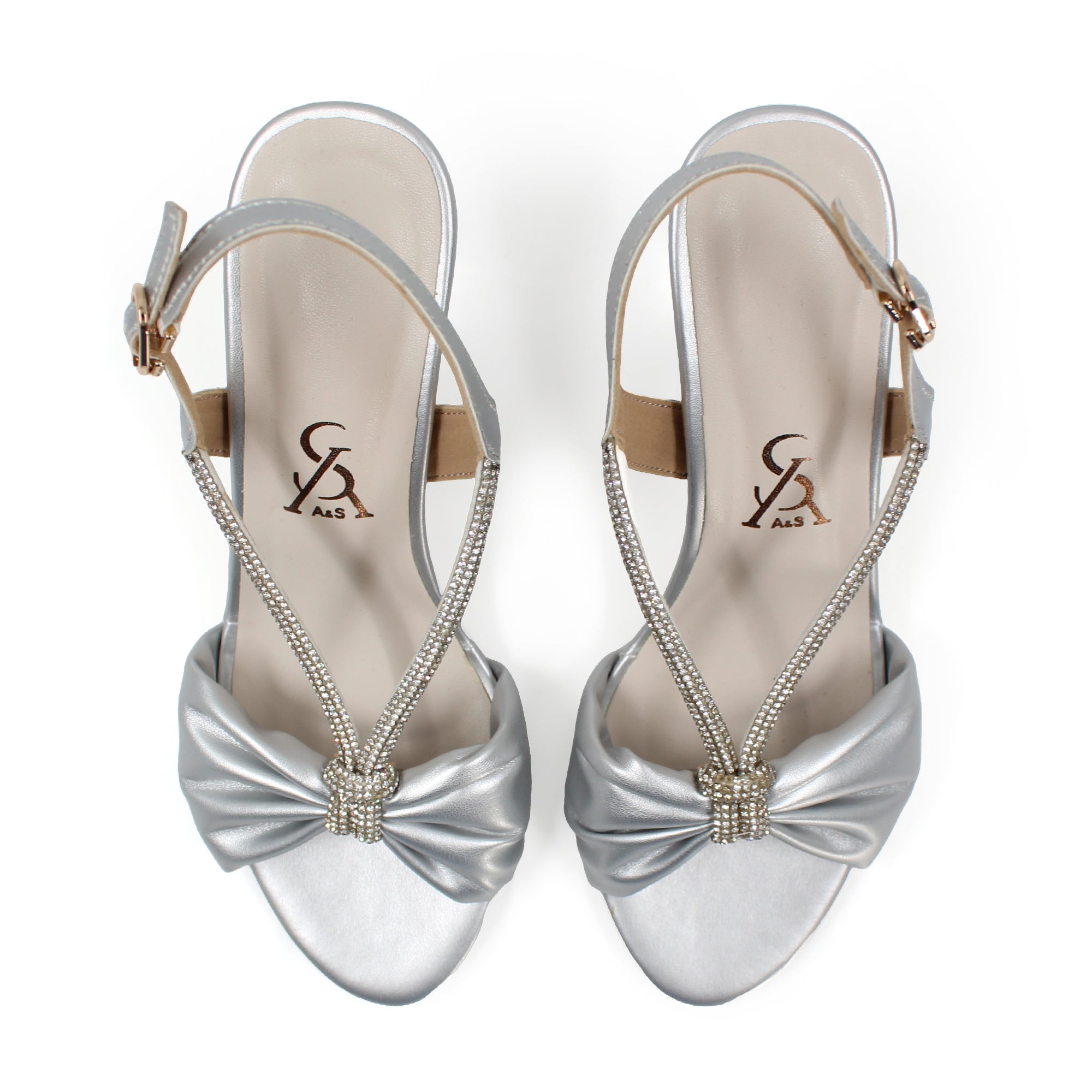 Twisted Detail Embellished Block Heels