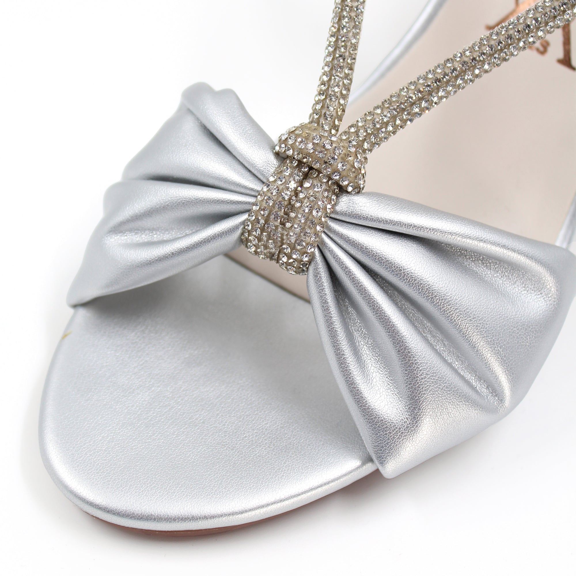 Twisted Detail Embellished Block Heels