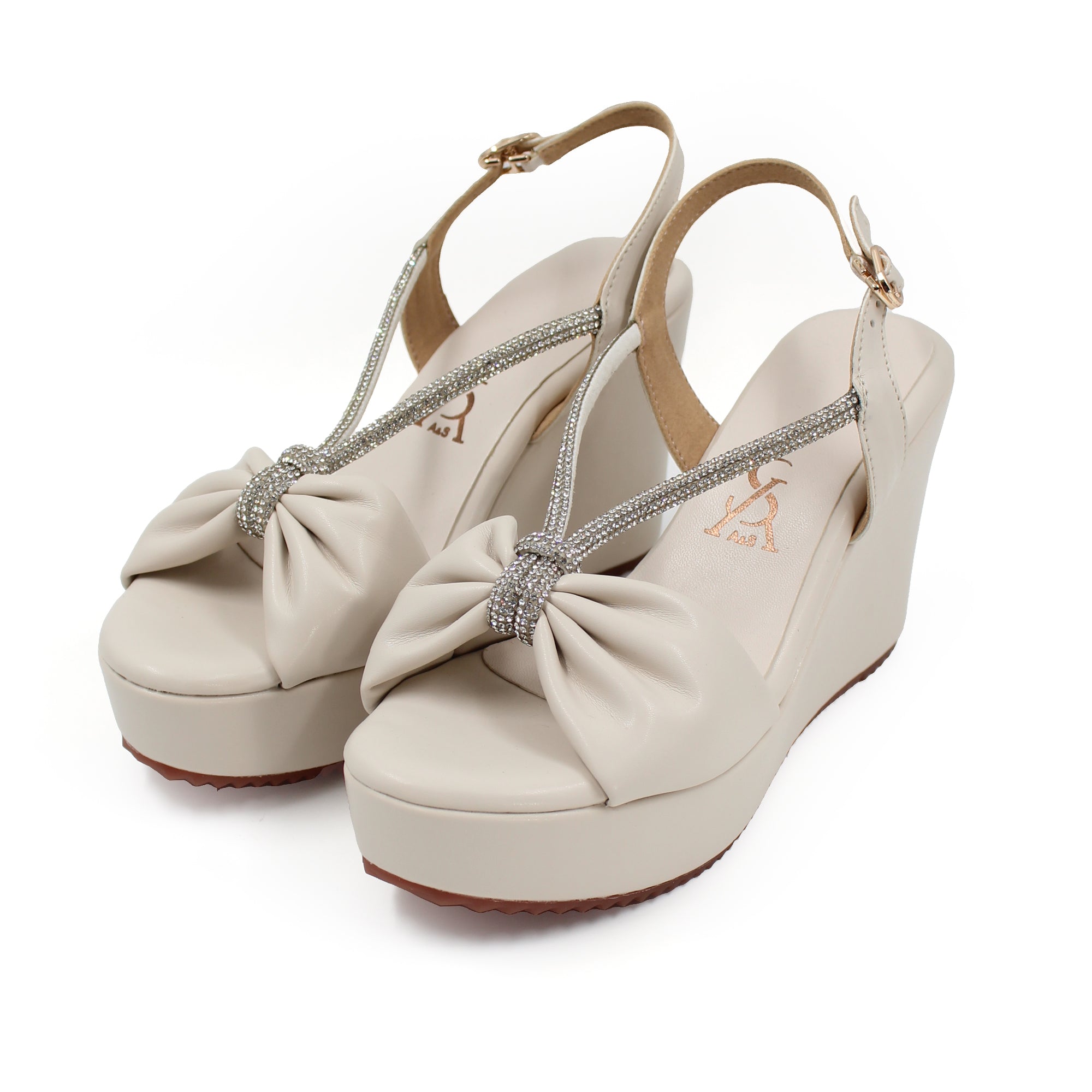 Twisted Detail Embellished Wedges