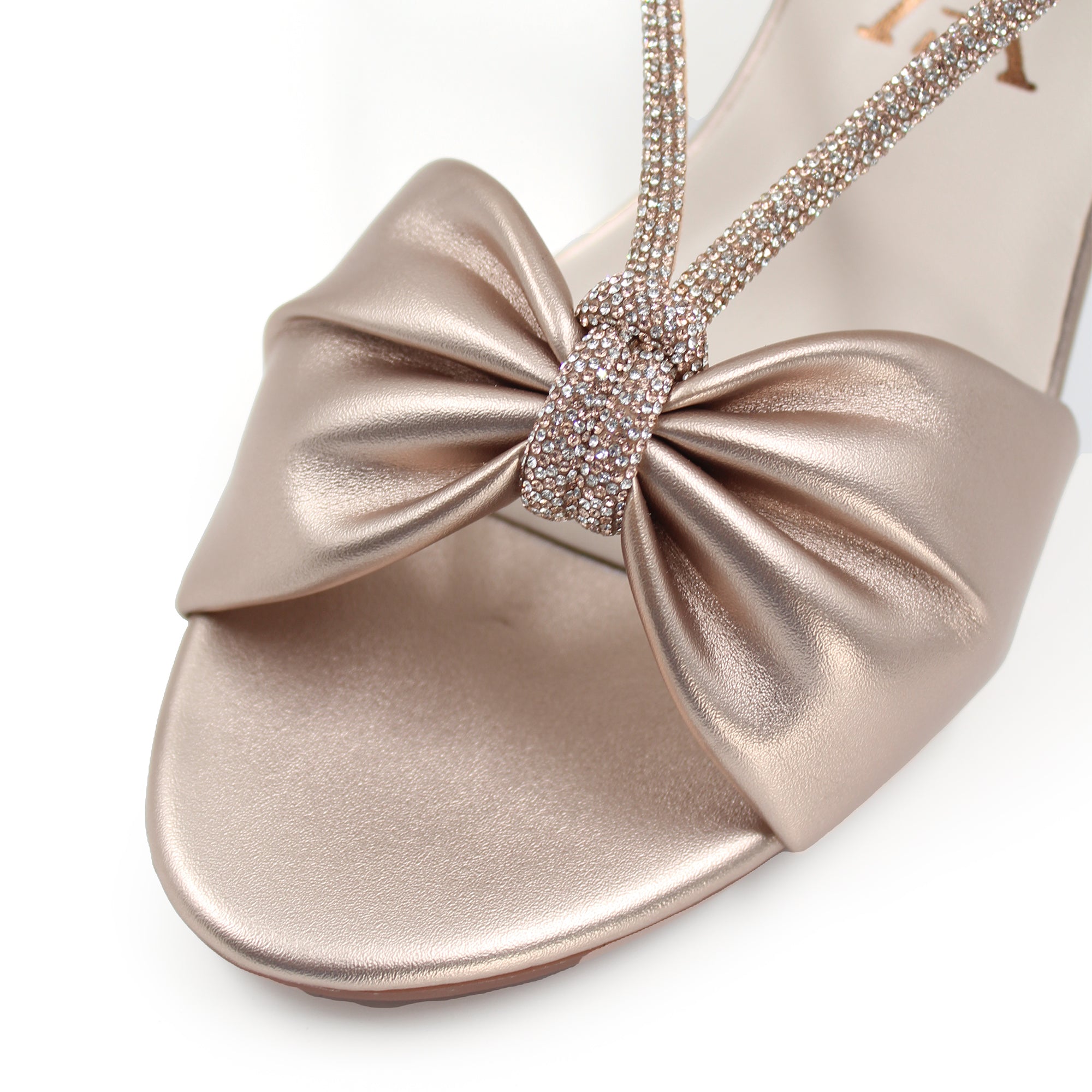 Twisted Detail Embellished Block Heels