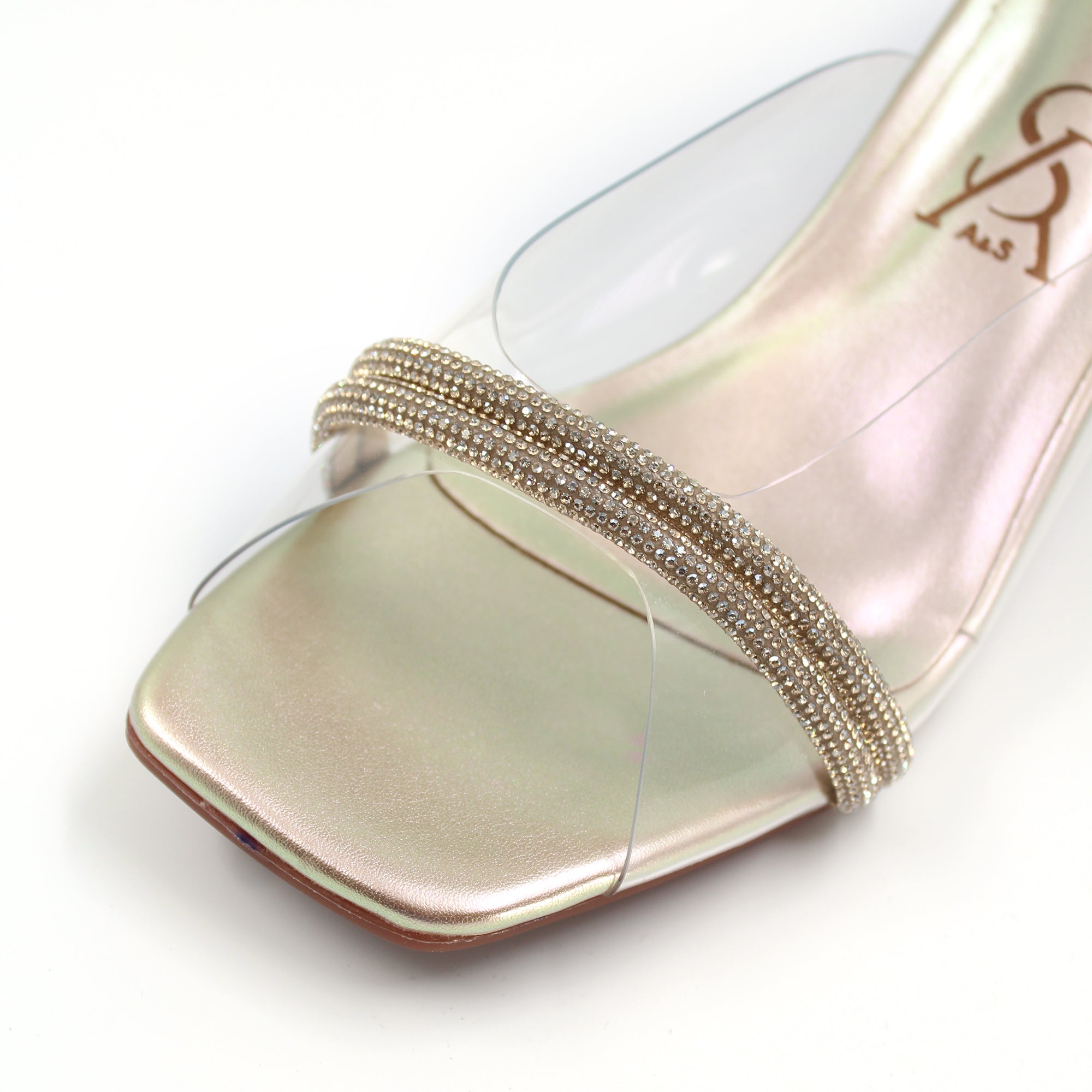 Embellished Strap Block Heels