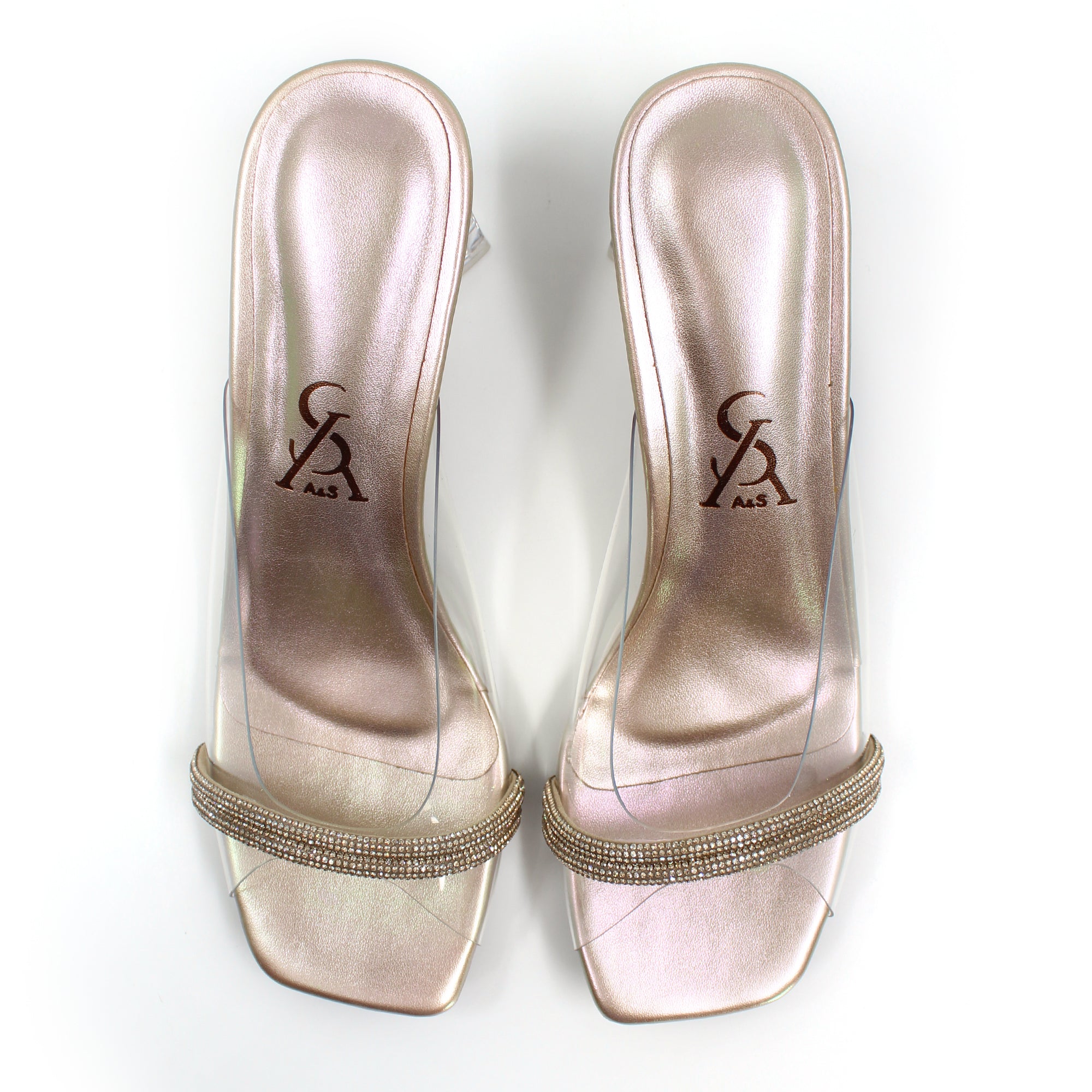 Embellished Strap Block Heels