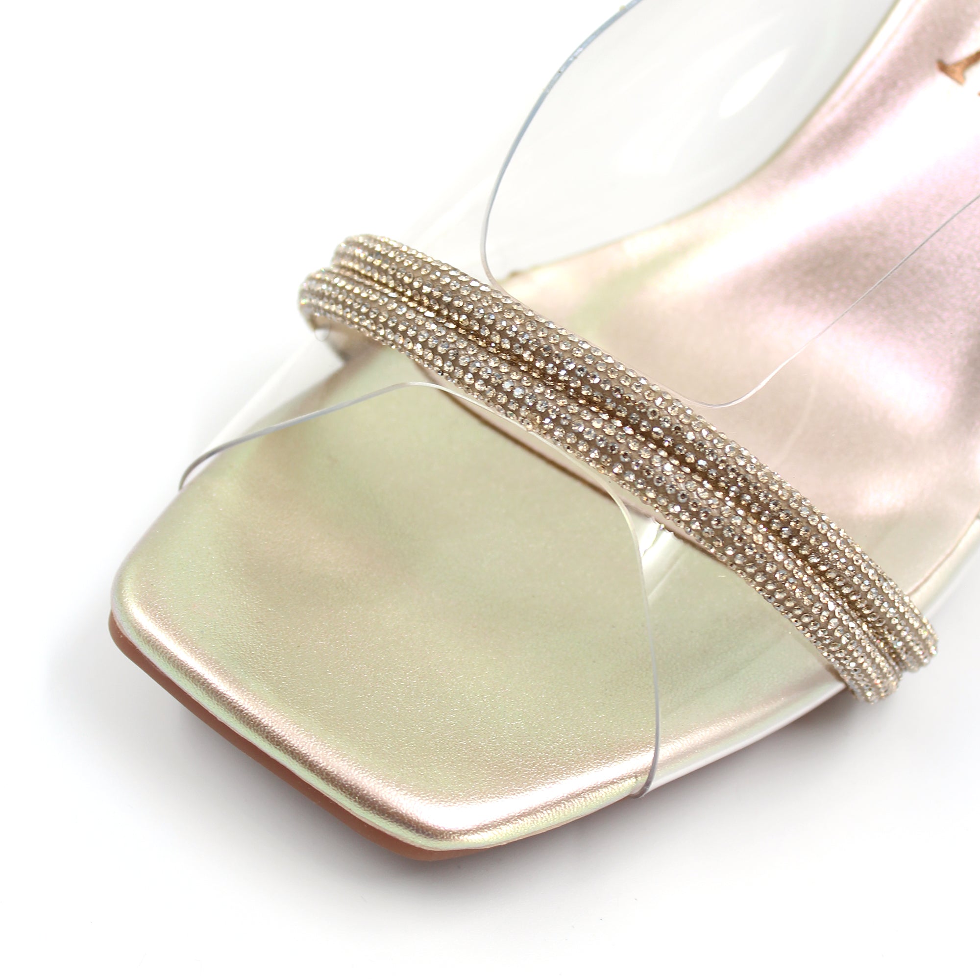 Embellished Strap Block Heels