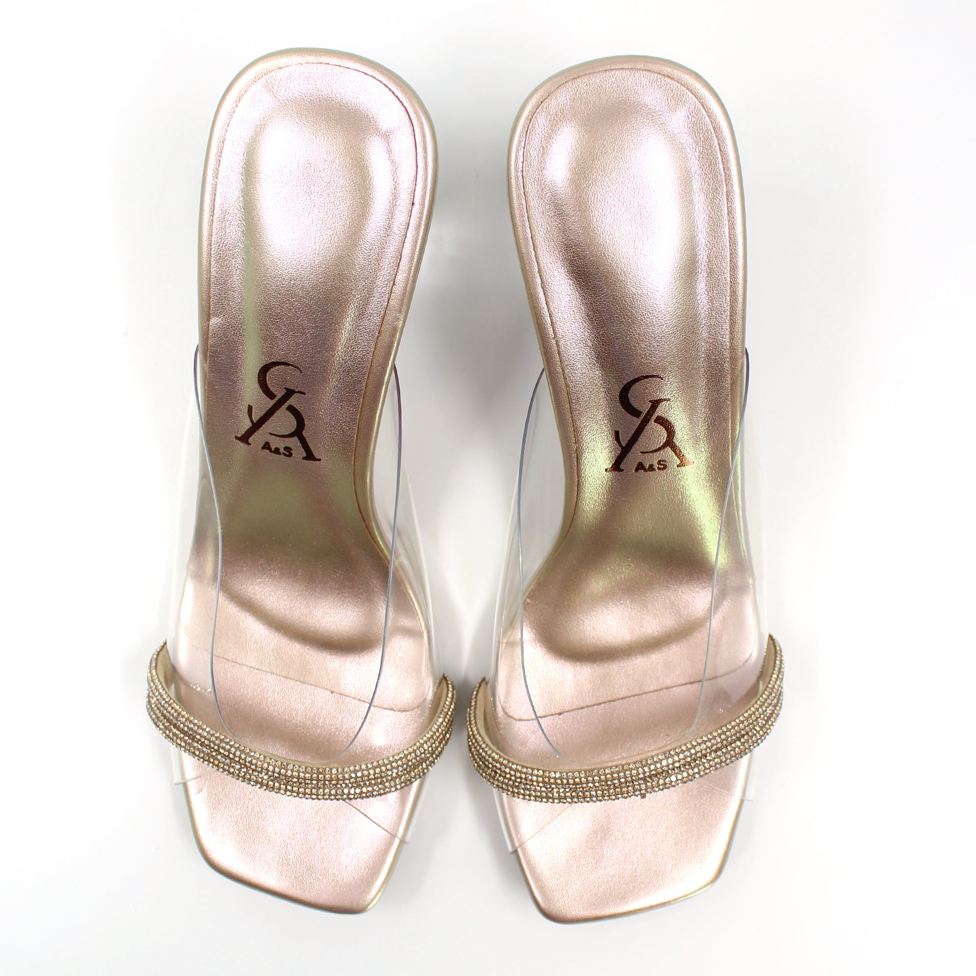 Embellished Strap Block Heels