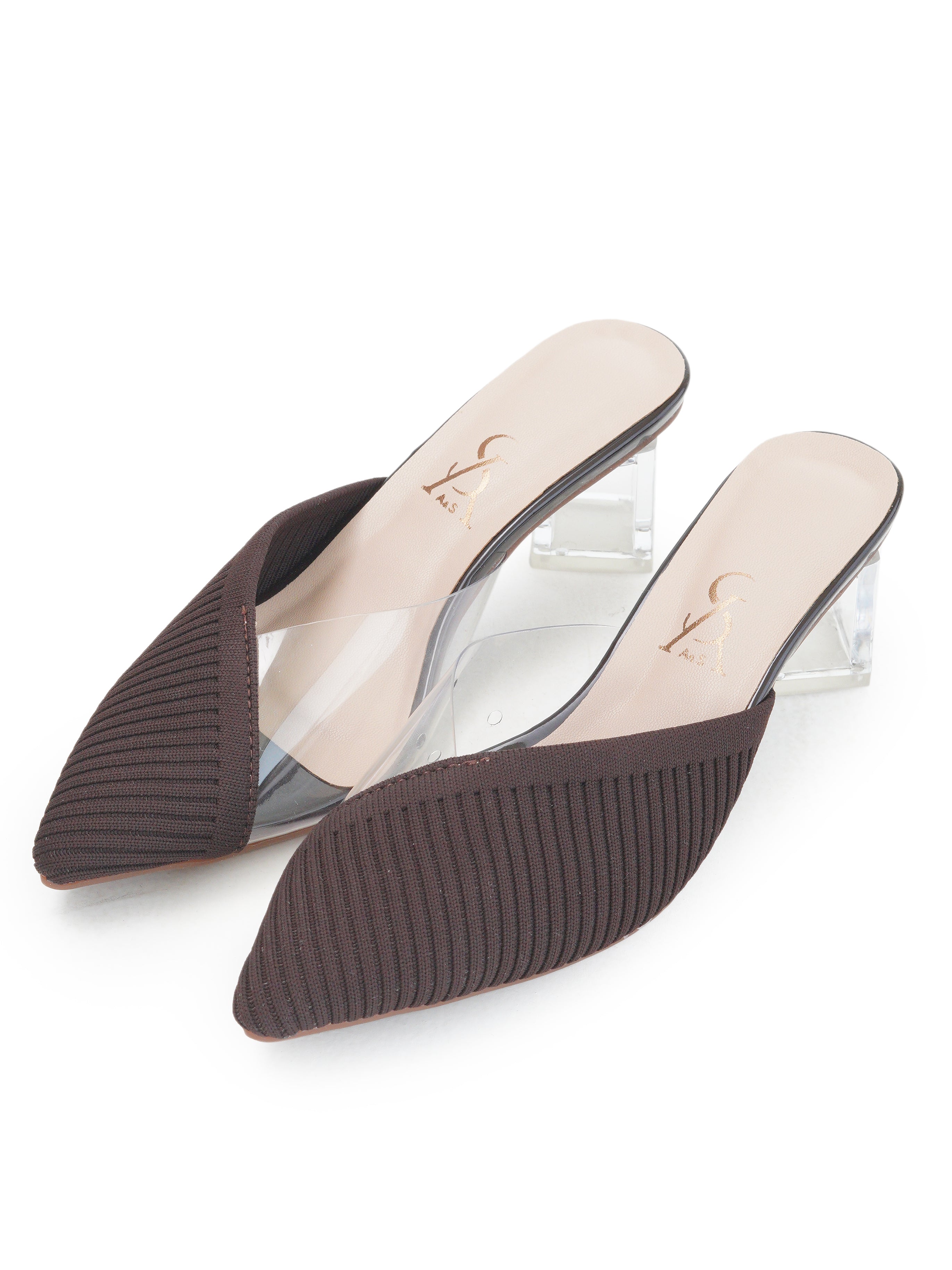 Quilted Vinyl transparent Low Heel