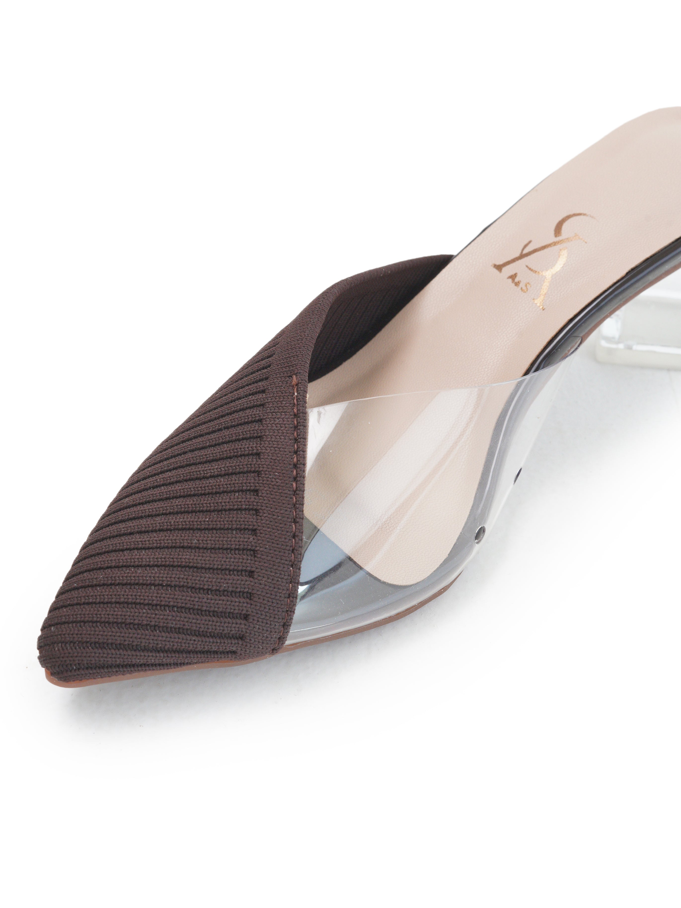 Quilted Vinyl transparent Low Heel