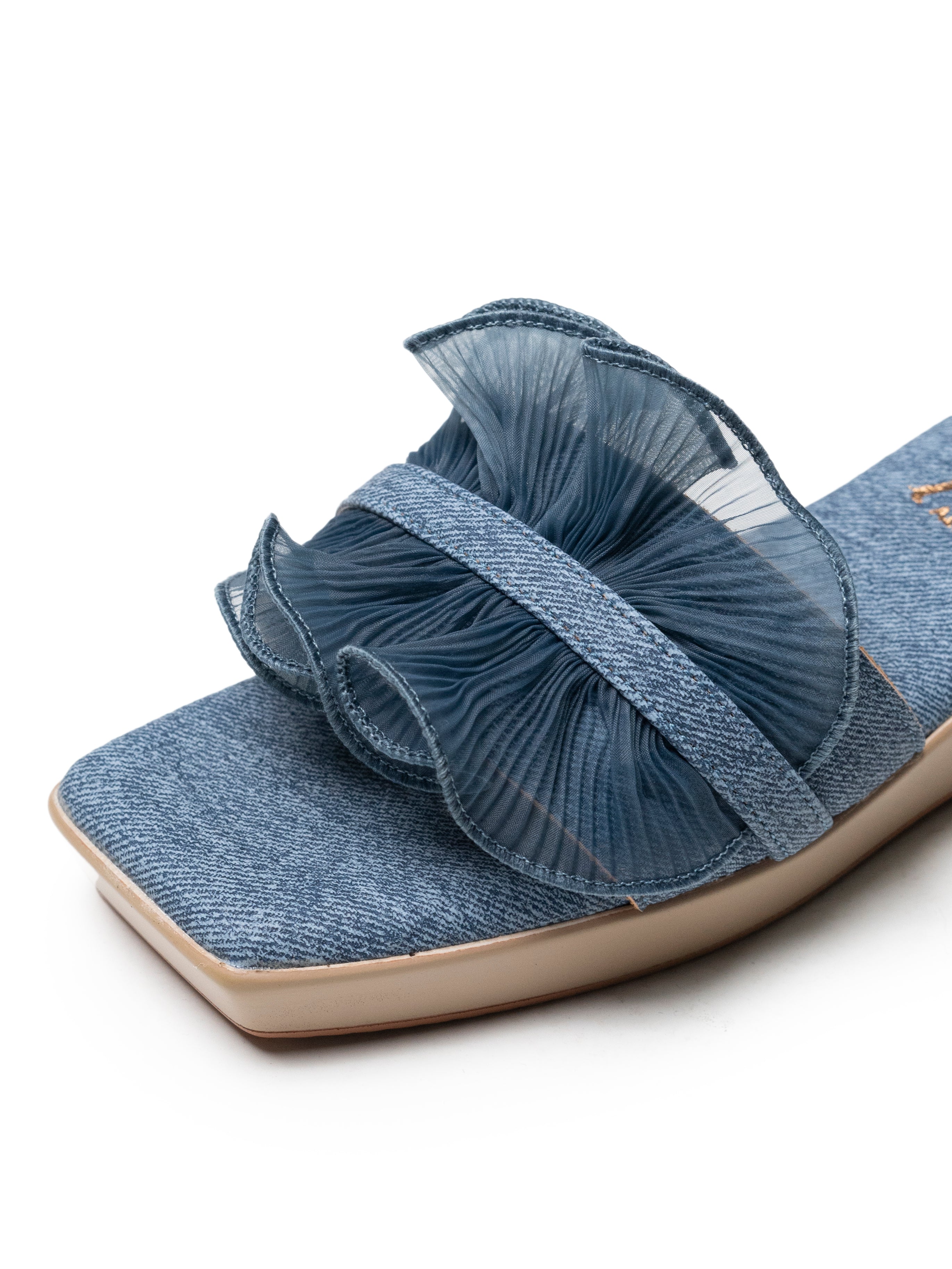 Crinkled Detail Medium Wedges