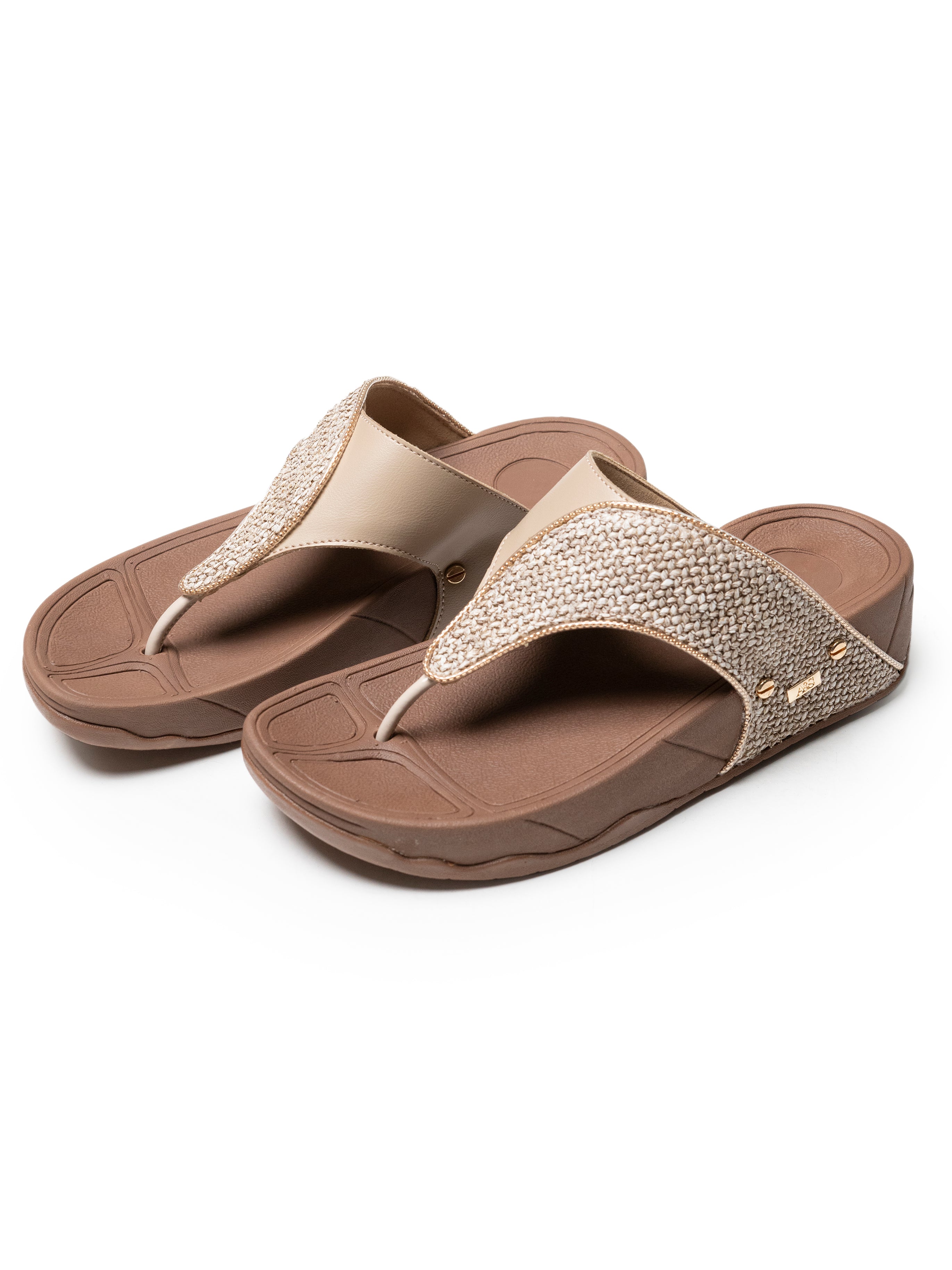 Textured T-strap detail wedges
