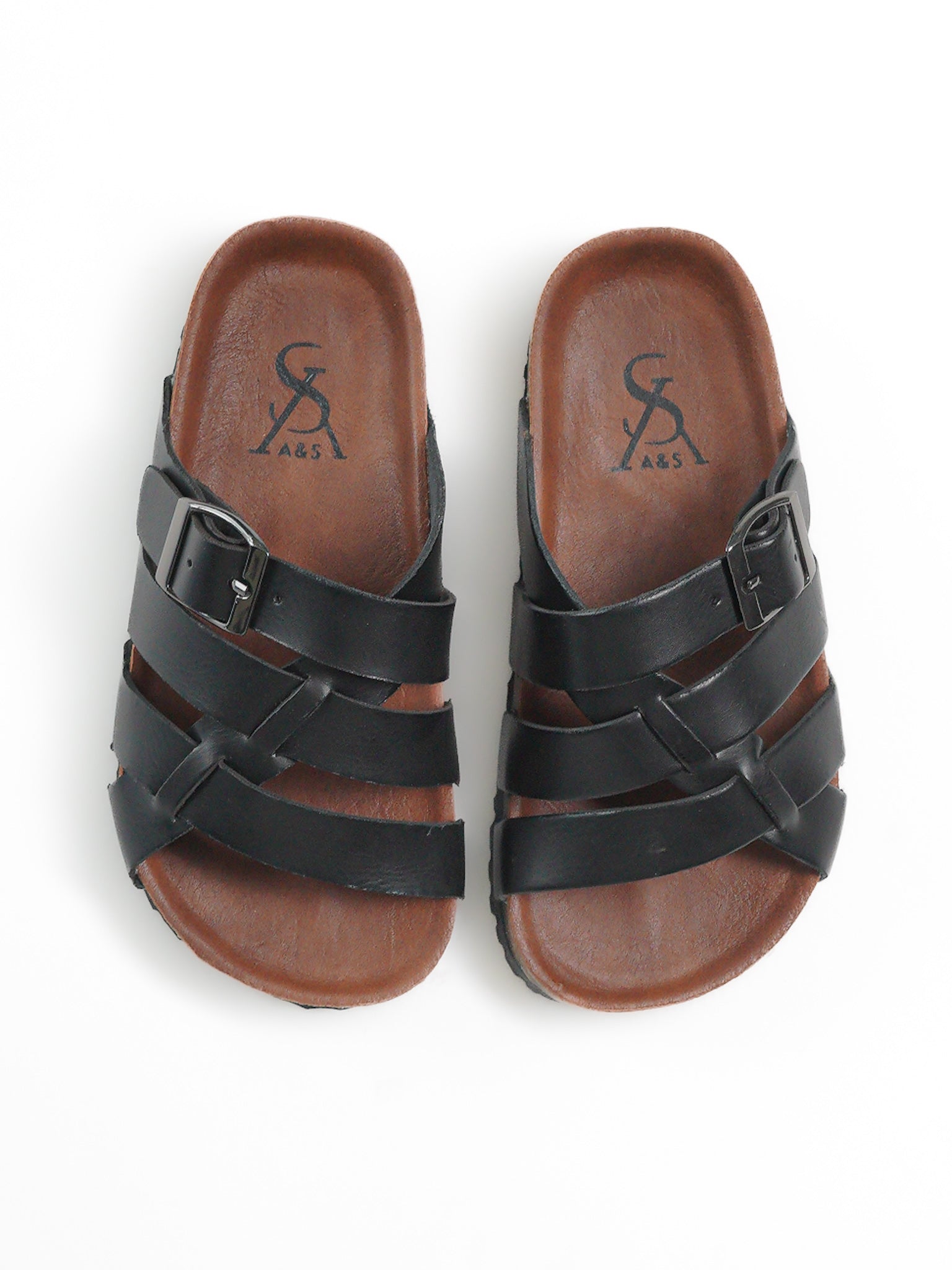 Dual strap cross sandals