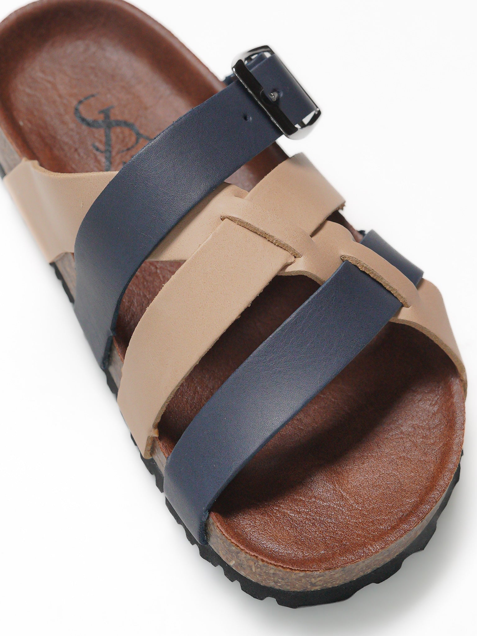 Dual strap cross sandals
