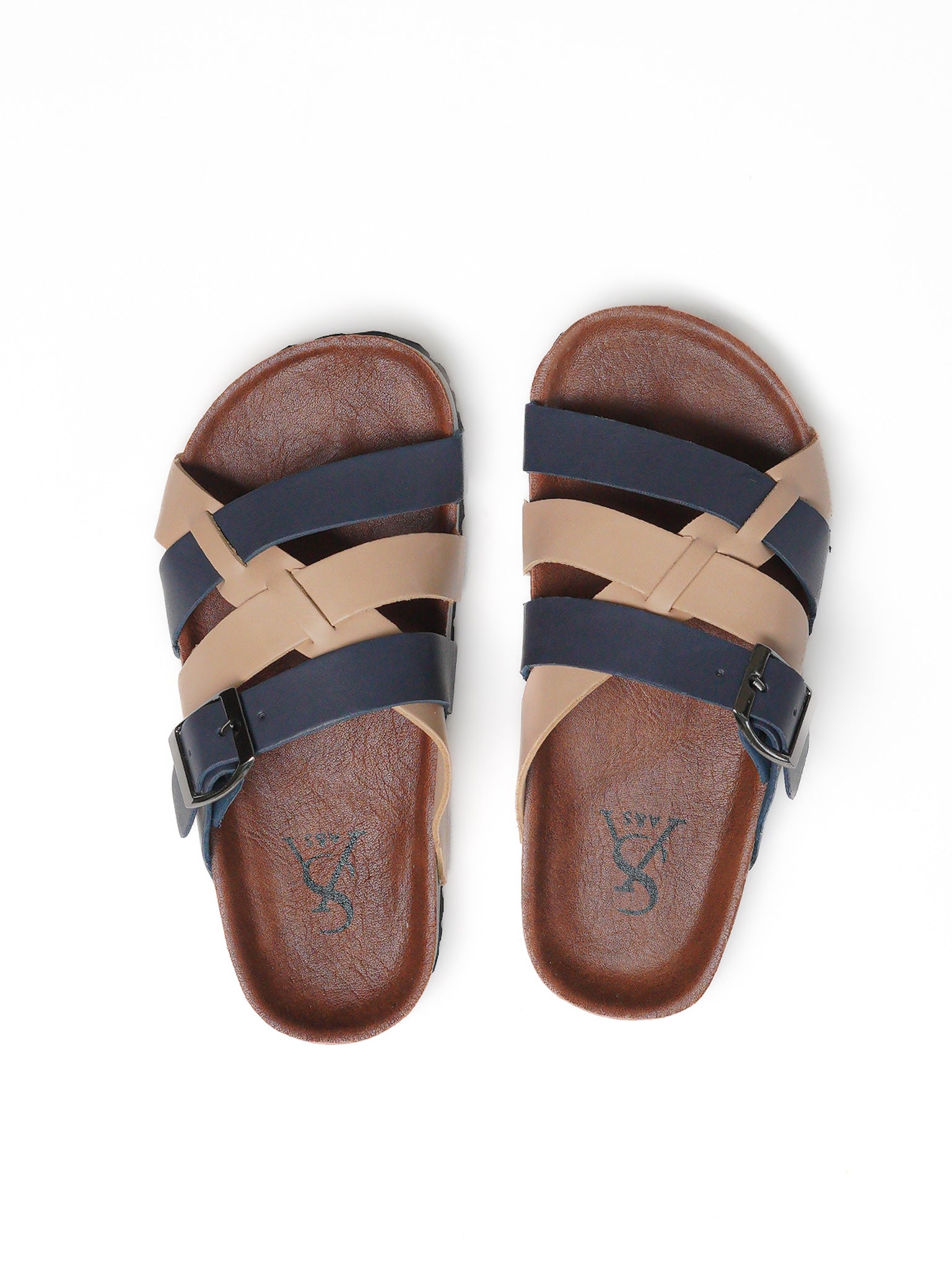 Dual strap cross sandals