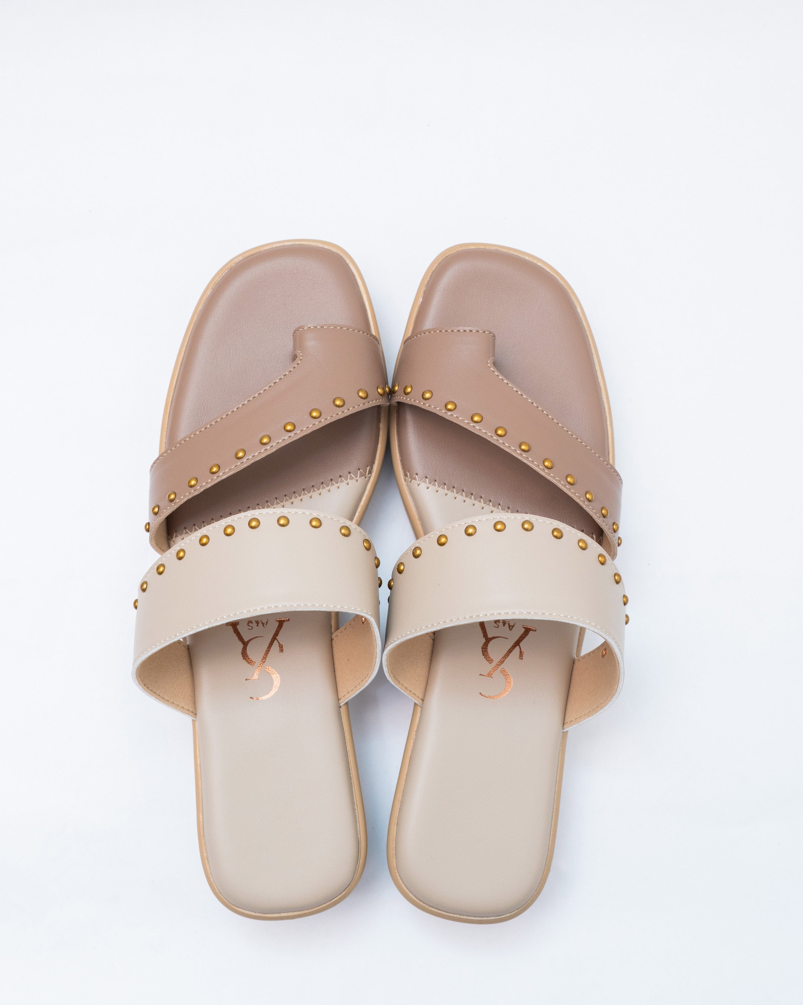 Metal Detail Dual Strap Medium Heel