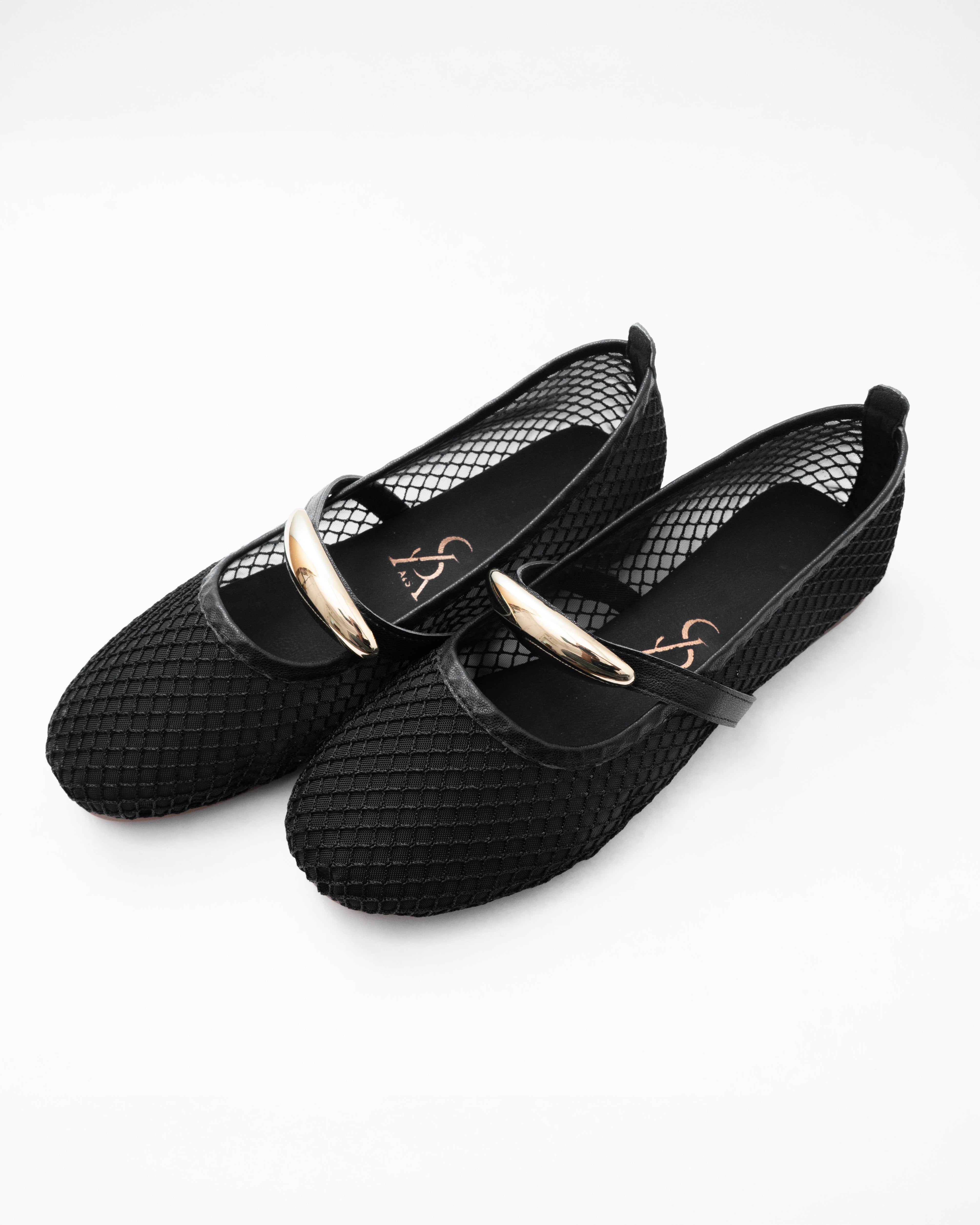 Gold Buckle Detail Ballerina