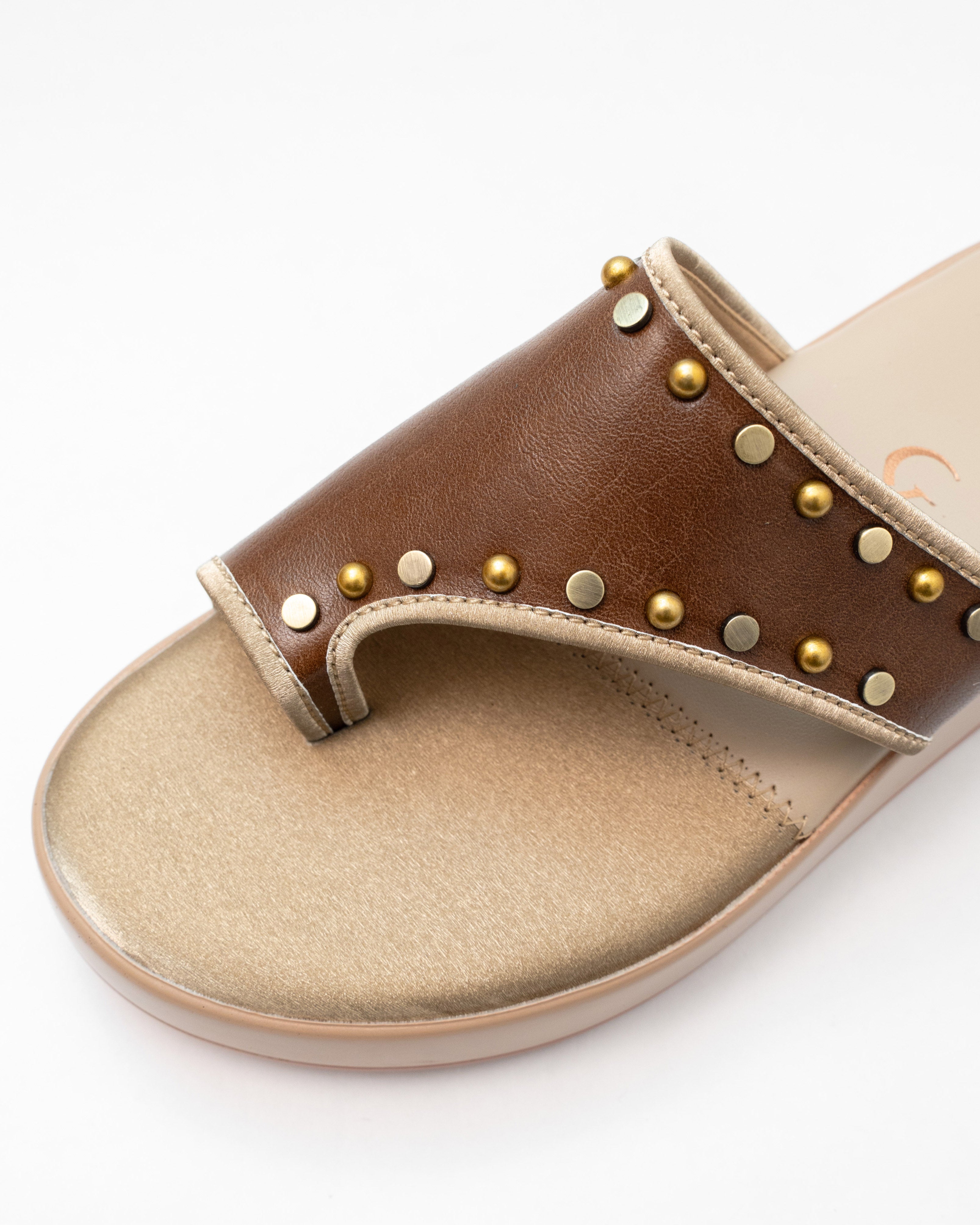 Metal Studded One Toe Detail Wedges